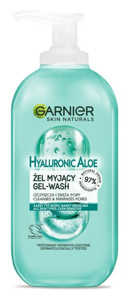 Garnier Skin Naturals Hyaluronic Aloe Cleansing Gel and Pore Tightening - suitable for all skin types 200ml | Vaistine1.lt