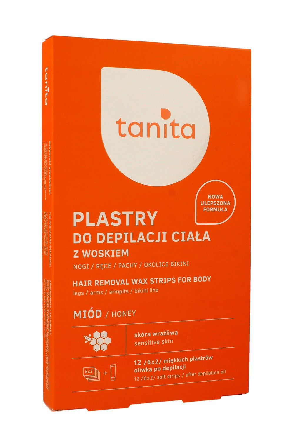 Tanita body waxing strips with honey 1 pack - 12 pieces | Vaistine1.lt