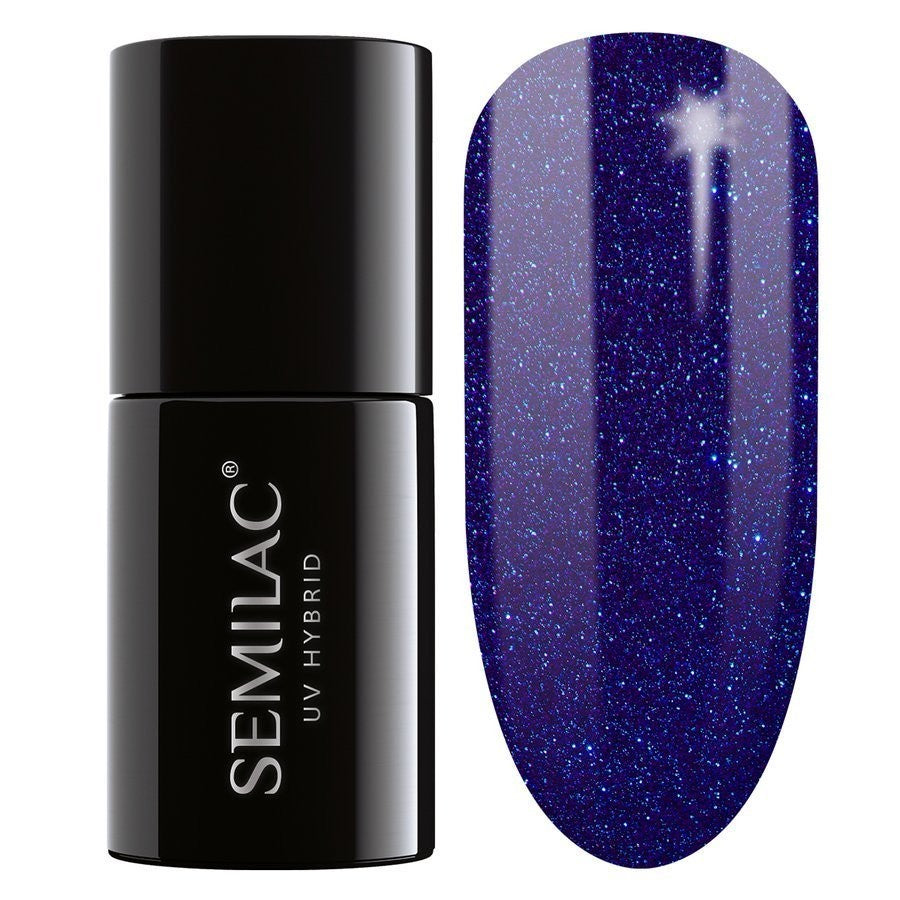 SEMILAC Hybrid Nail Polish 087 Glitter Indigo - 7 ml | Vaistine1.lt