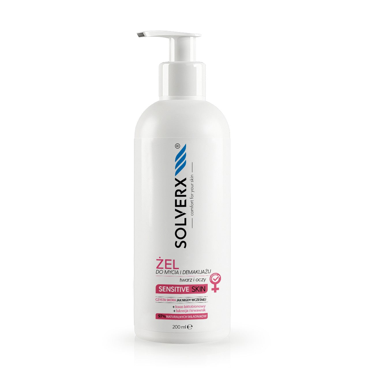 SOLVERX Face Wash SENSITIVE SKIN for women 200ml | Vaistine1.lt