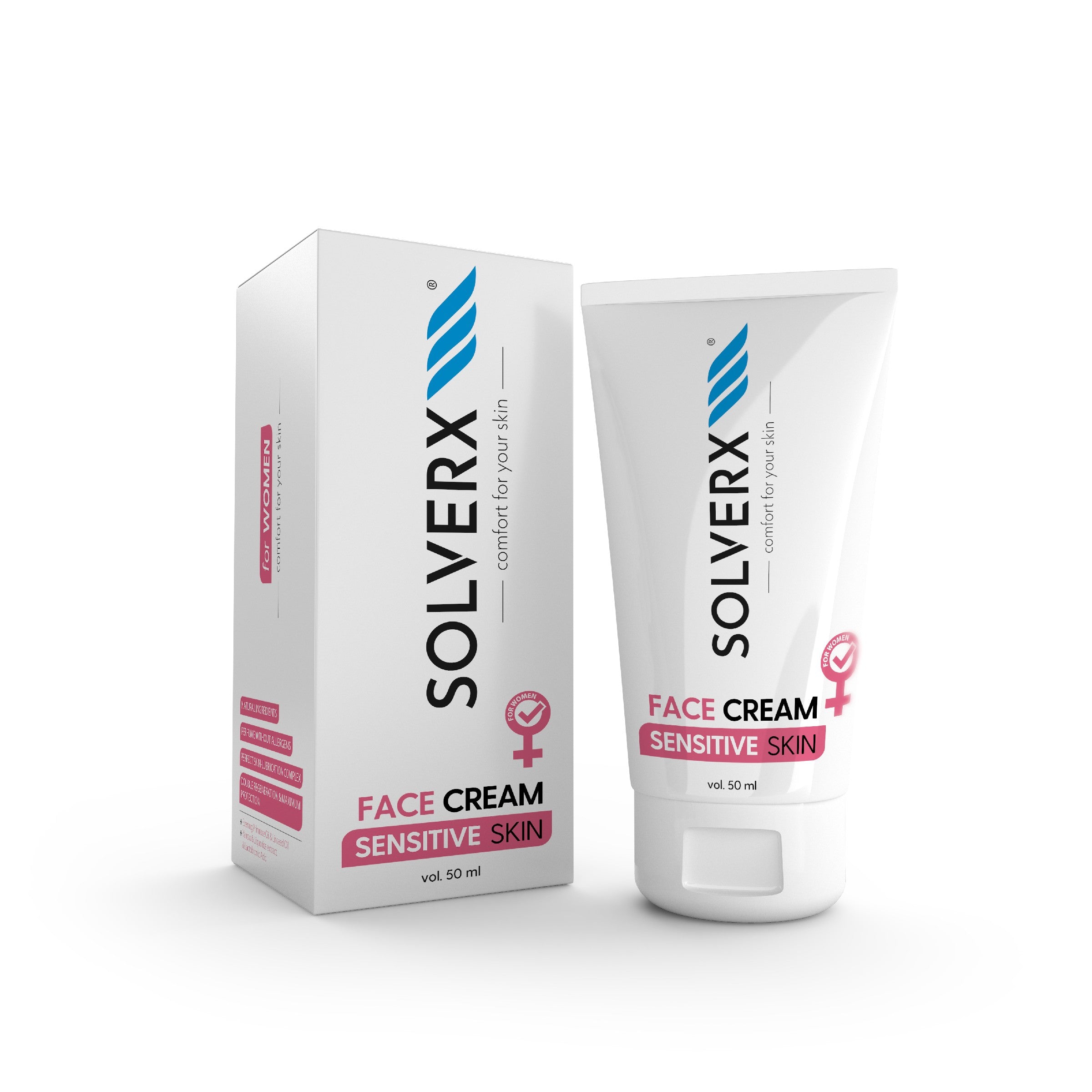 SOLVERX Face Cream SENSITIVE SKIN for women 50ml | Vaistine1.lt