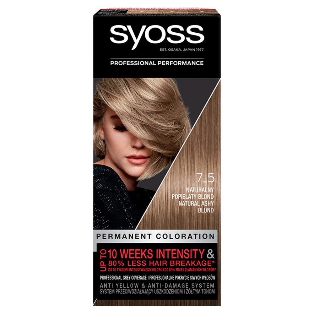 Schwarzkopf Syoss Hair Color Natural Ash Blonde No. 7-5 1pc. | Vaistine1.lt