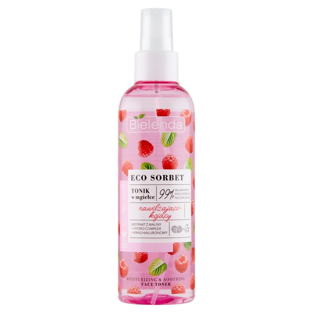 Bielenda Eco Sorbet Raspberry Face Mist Tonic Moisturizing-Soothing 200ml | Vaistine1.lt