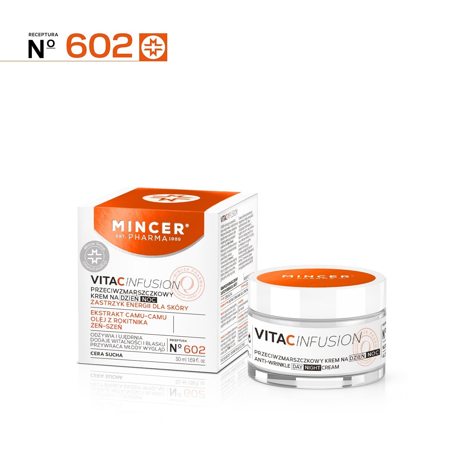 Mincer Pharma Vita C Infusion Anti-wrinkle cream for day and night no. 602 50ml | Vaistine1.lt