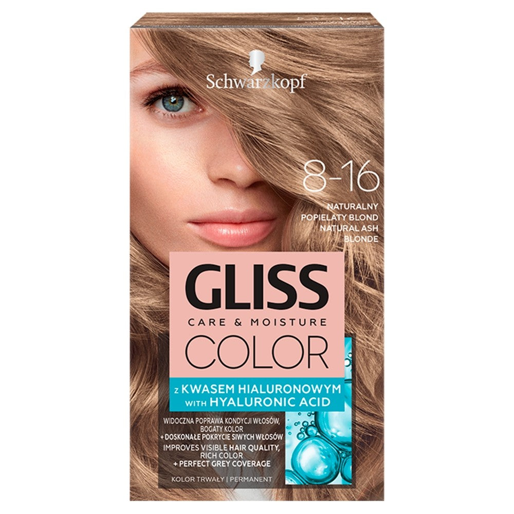 Schwarzkopf Gliss Color Coloring Cream No. 8-16 Natural Ash Blonde 1pc. | Vaistine1.lt