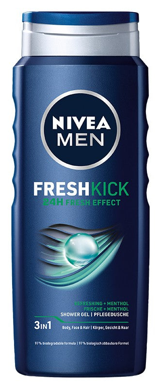Nivea Men Shower Gel 3in1 Fresh Kick 400ml | Vaistine1.lt | WestPharmacy.eu