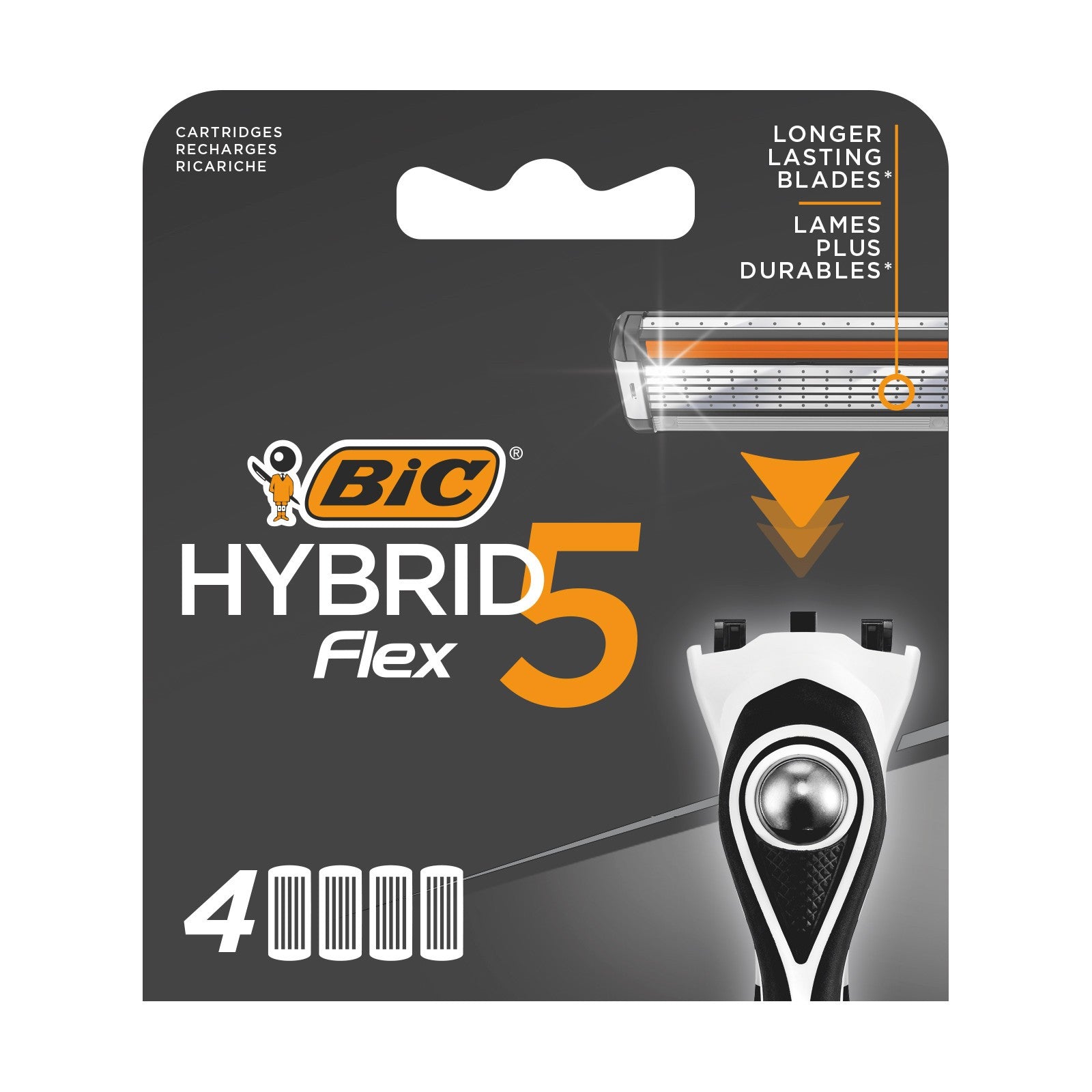 Bic System Cartridges for Hybrid Flex 5 Razor Blister 1 pack - 4 pieces | Vaistine1.lt