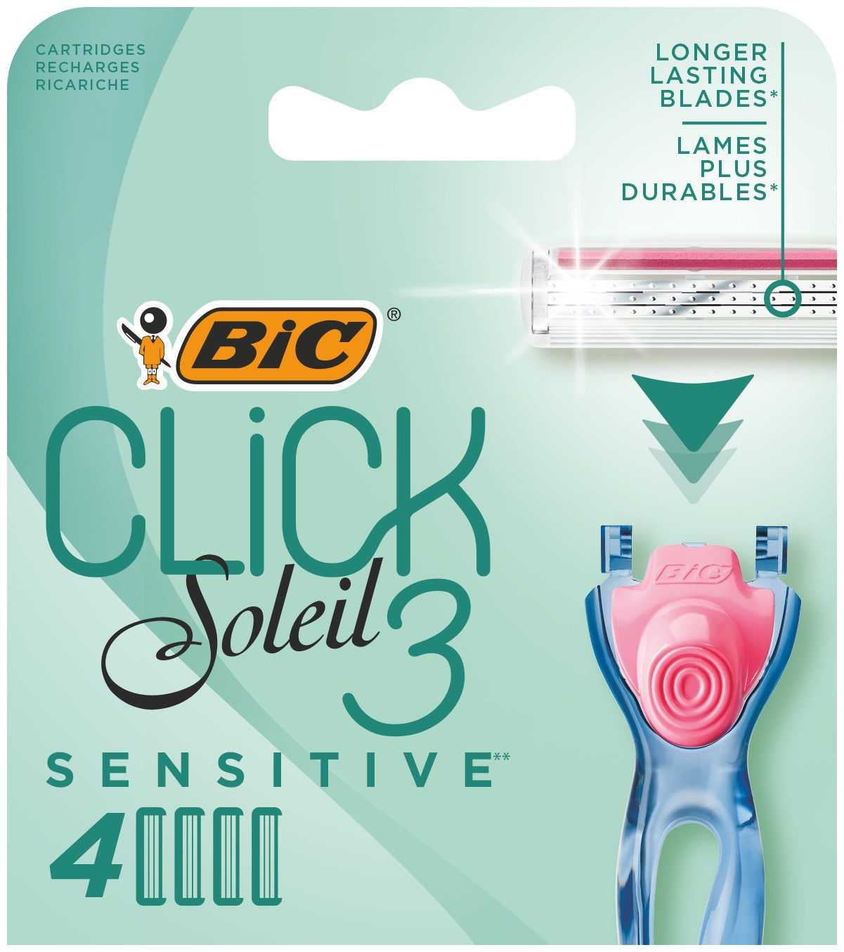 Bic System Refills for Click Soleil 3 Sensitive 1 pack - 4 pieces | Vaistine1.lt