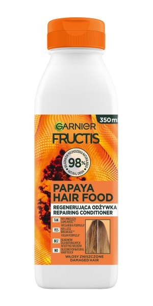 Fructis Hair Food Papaya Regenerating Conditioner for Damaged Hair 350ml | Vaistine1.lt