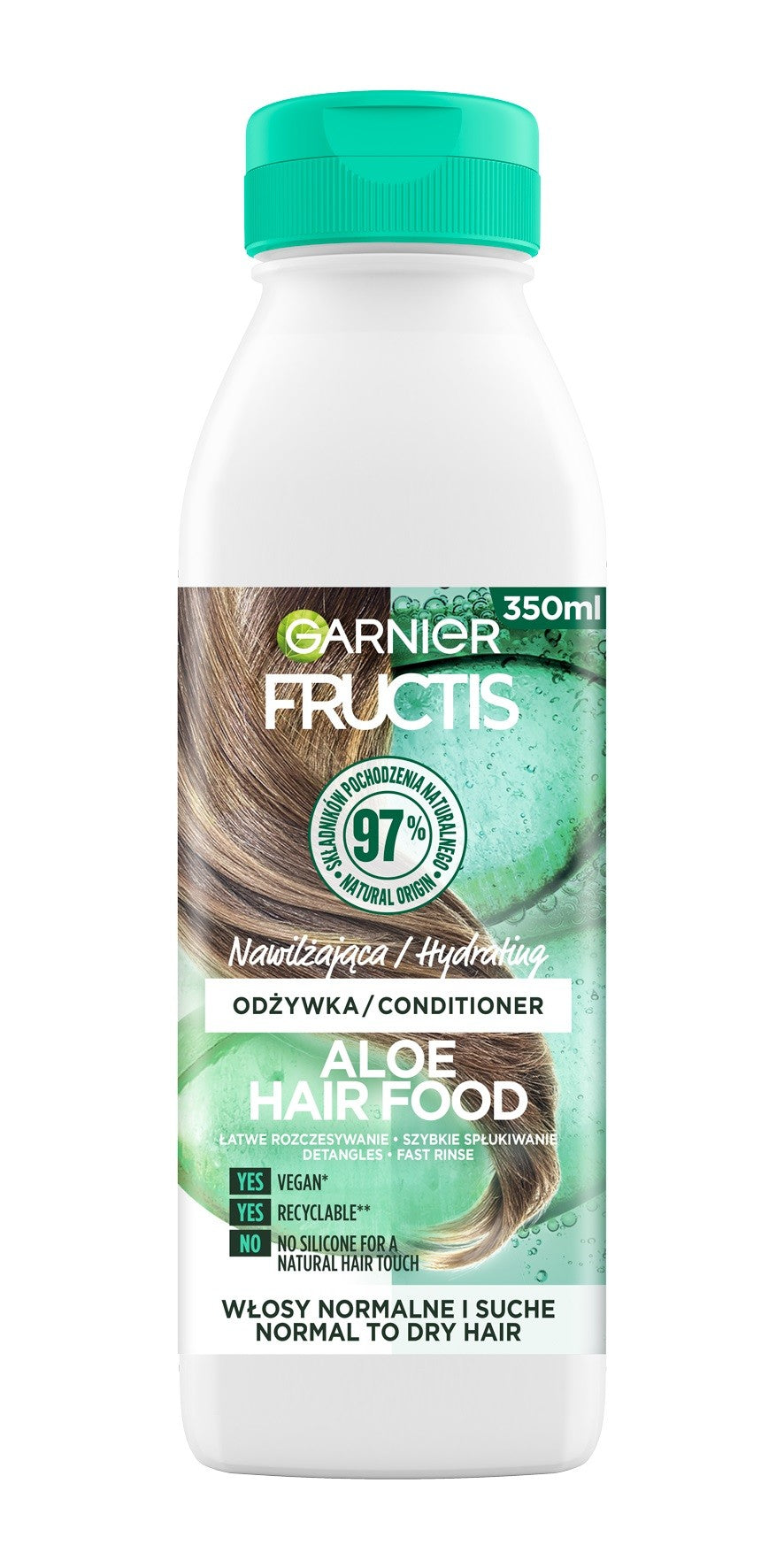 Fructis Hair Food Aloe Moisturizing Conditioner for Normal and Dry Hair 350ml | Vaistine1.lt