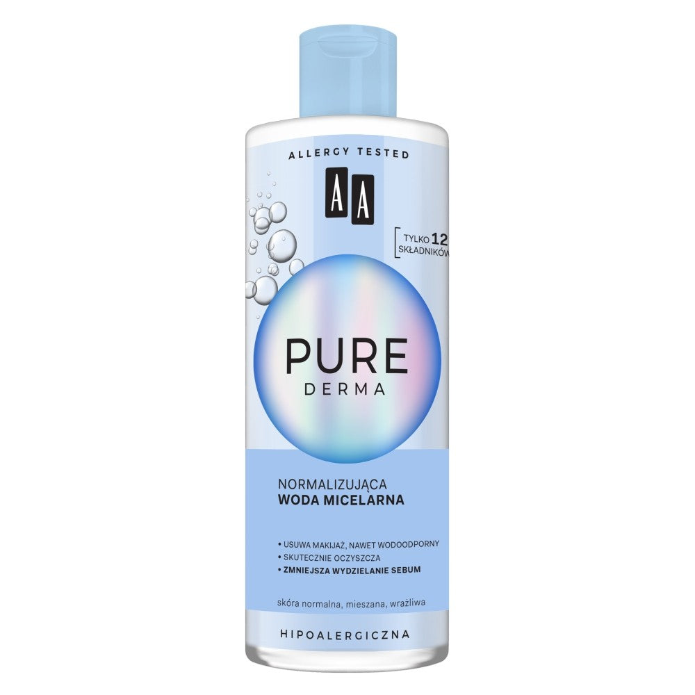 AA Pure Derma Normalizing Micellar Water - normal, combination, sensitive skin 400ml | Vaistine1.lt