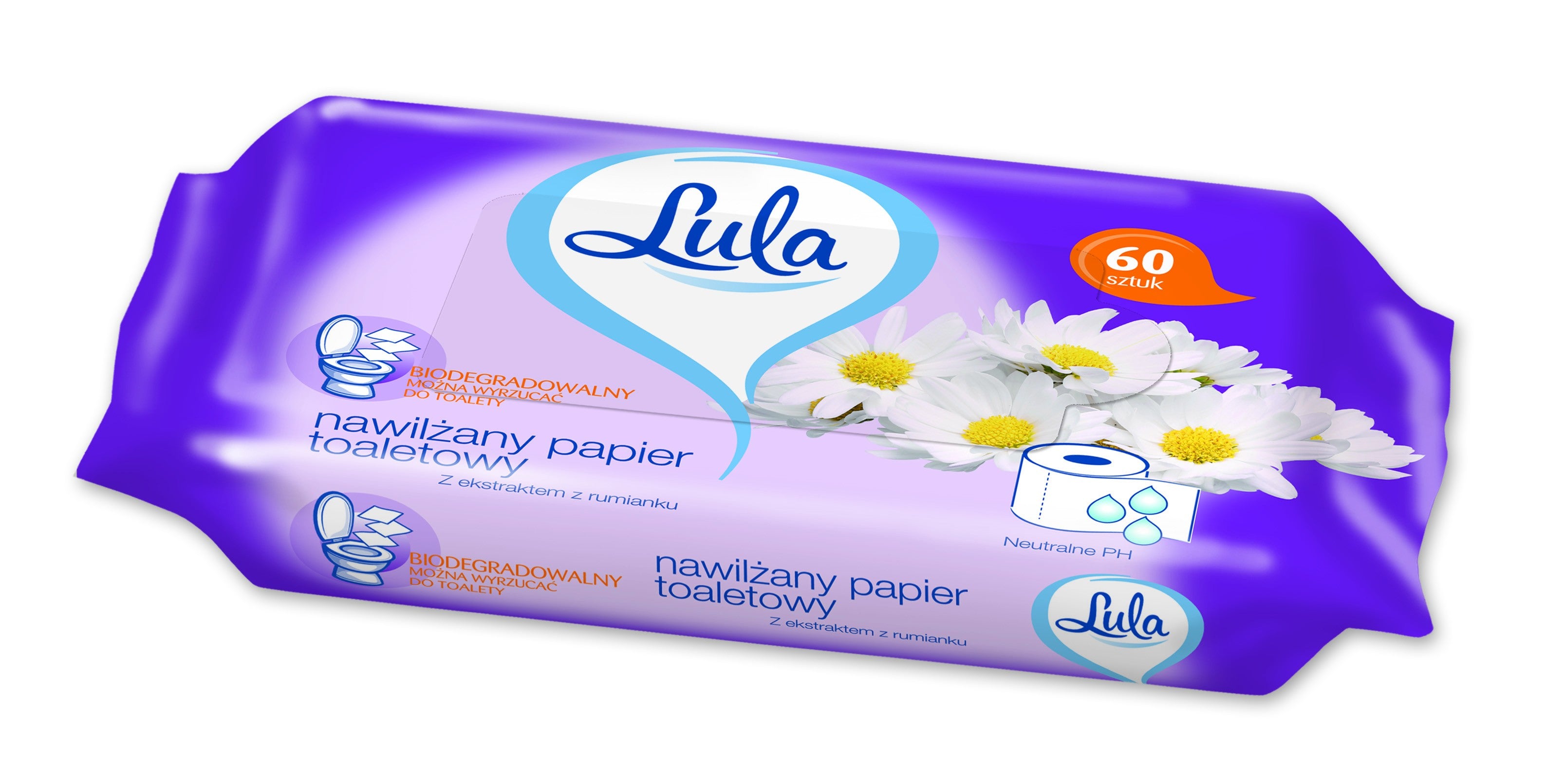 LULA Moisturizing toilet paper with chamomile extract 60pcs | Vaistine1.lt