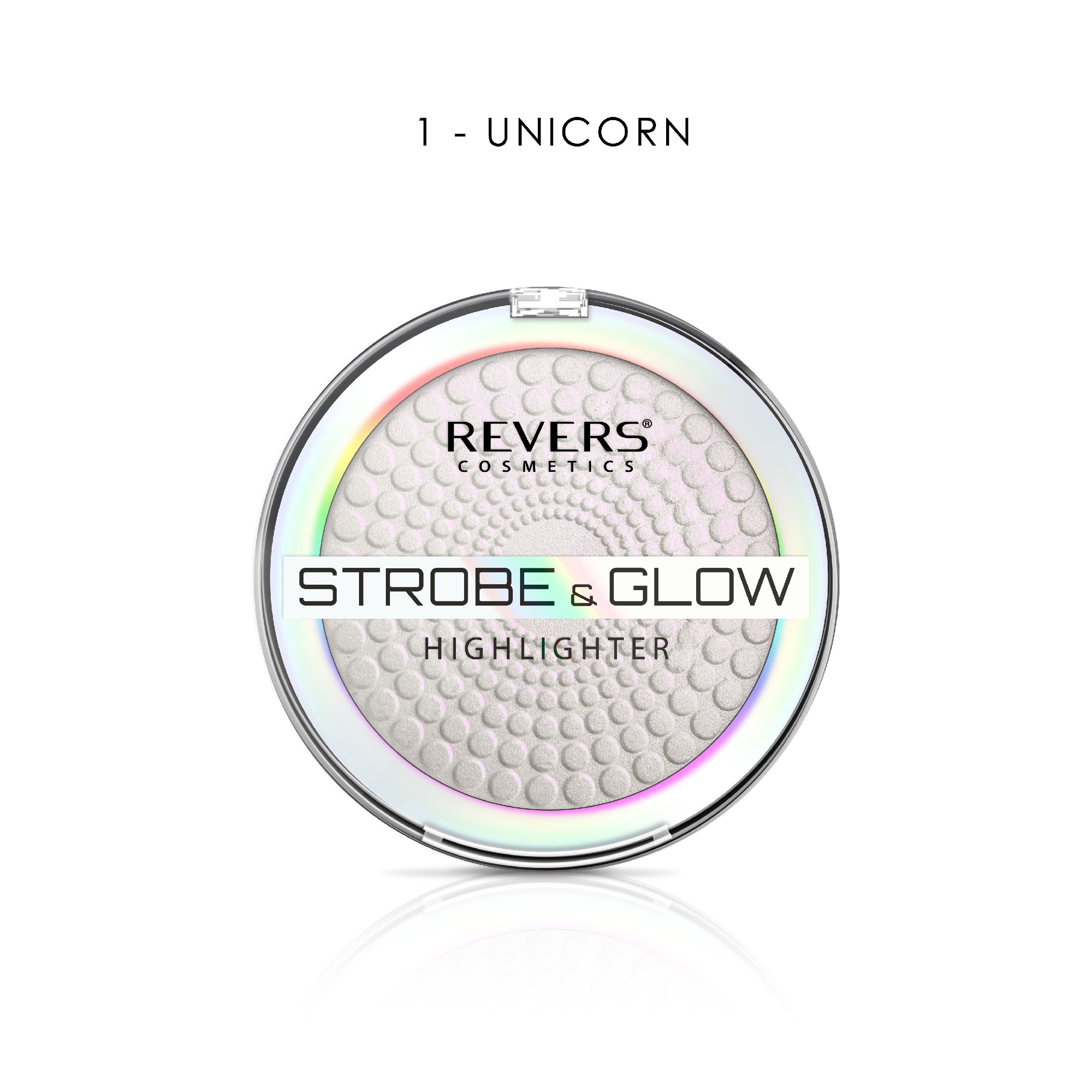 REVERS Illuminating Powder STROBE & GLOW HIGHLIGHTER 01 Unicorn 8 g | Vaistine1.lt