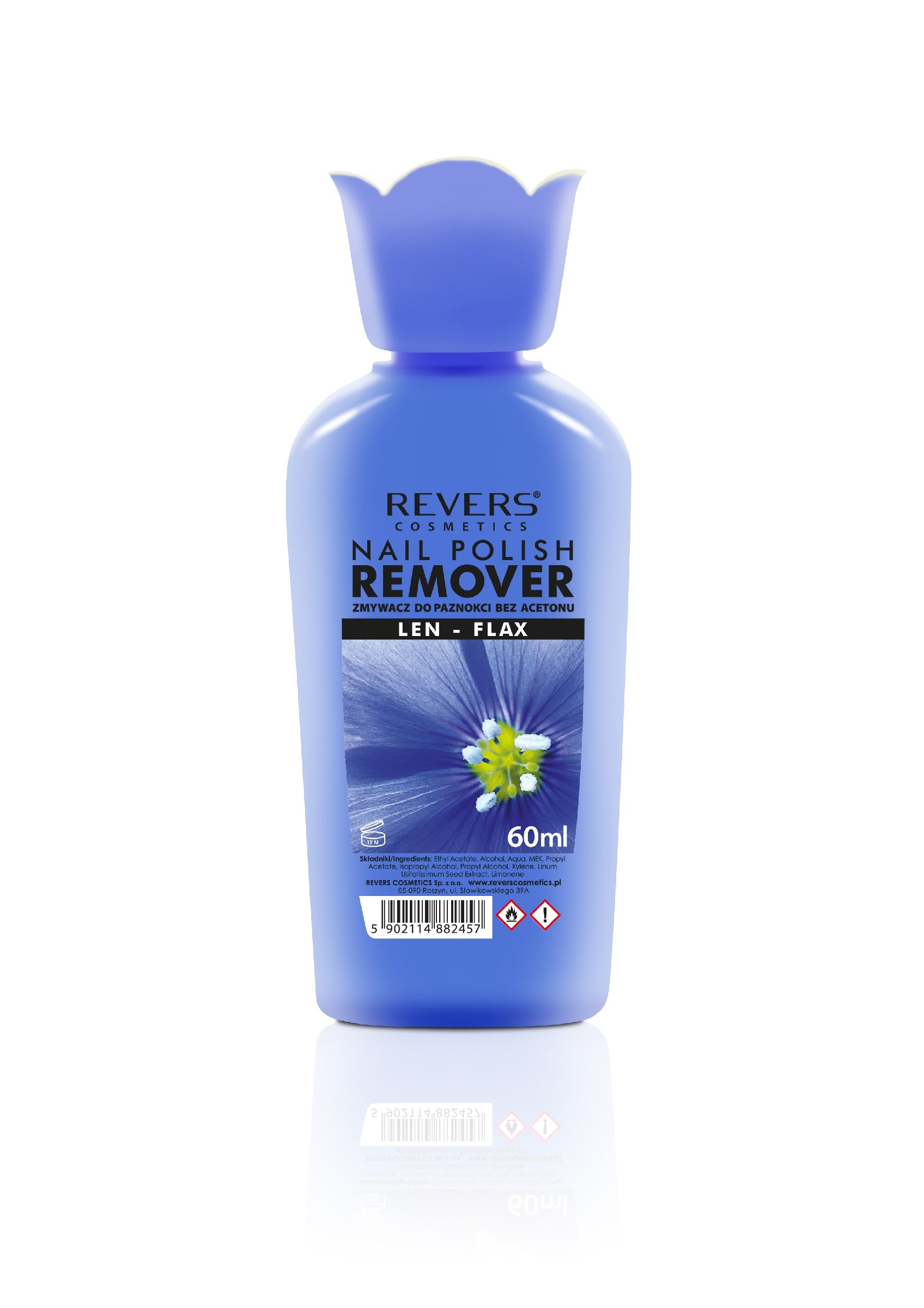 REVERS Acetone-free nail polish remover - Len 60ml | Vaistine1.lt