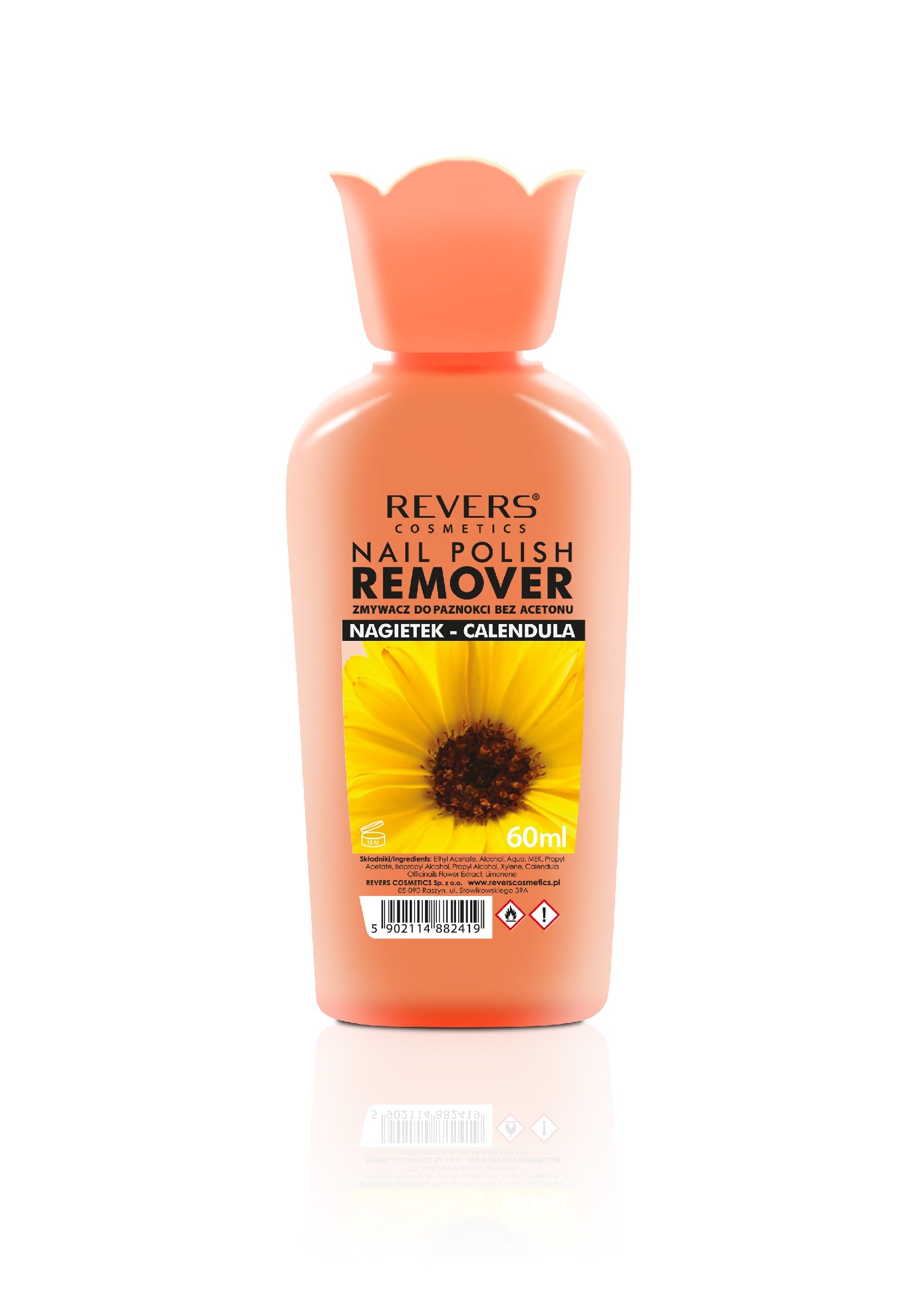 REVERS Acetone-free nail polish remover - Calendula 60ml | Vaistine1.lt