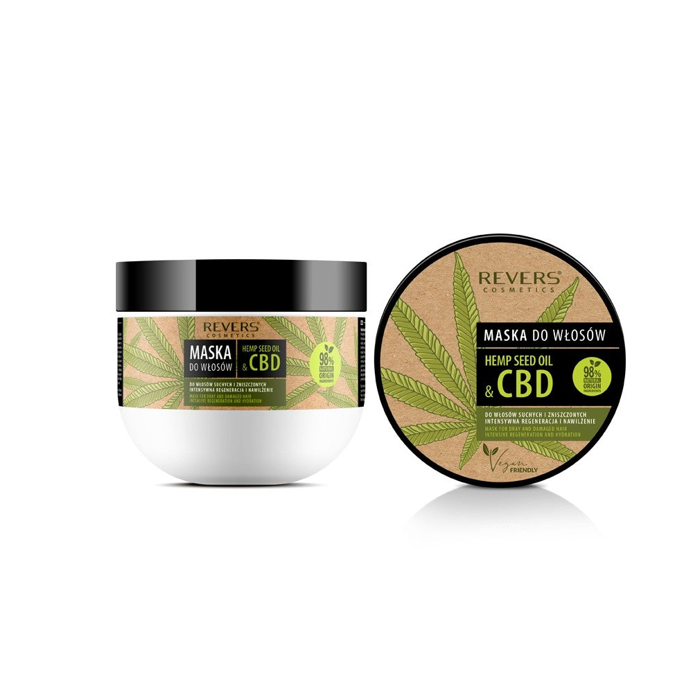 REVERS Hemp Seed Oil & CBD Mask for dry and damaged hair with hemp oil 250ml | Vaistine1.lt