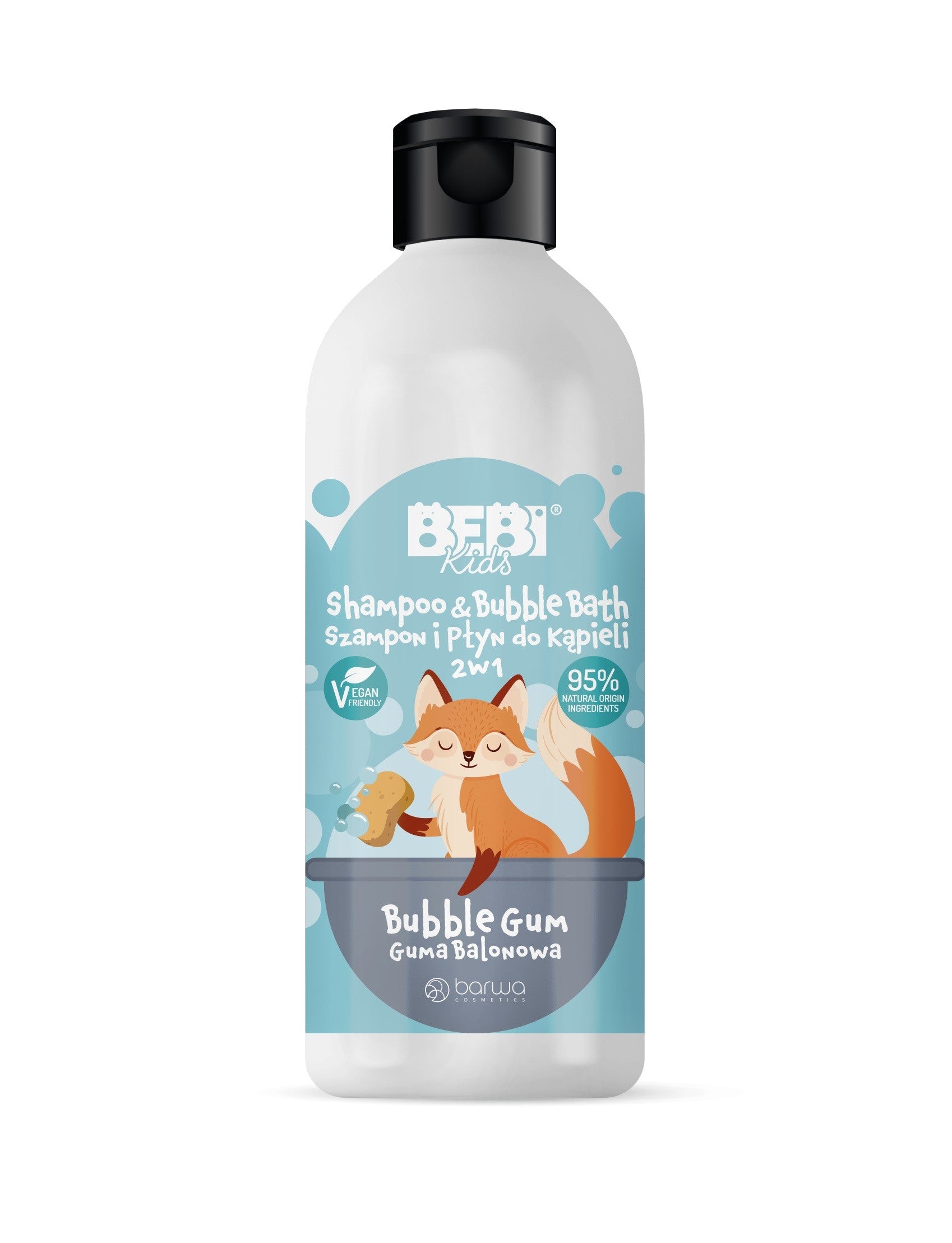 BARWA Bebi Kids Shampoo and Bath Liquid 2in1 - Bubble Gum 500ml | Vaistine1.lt