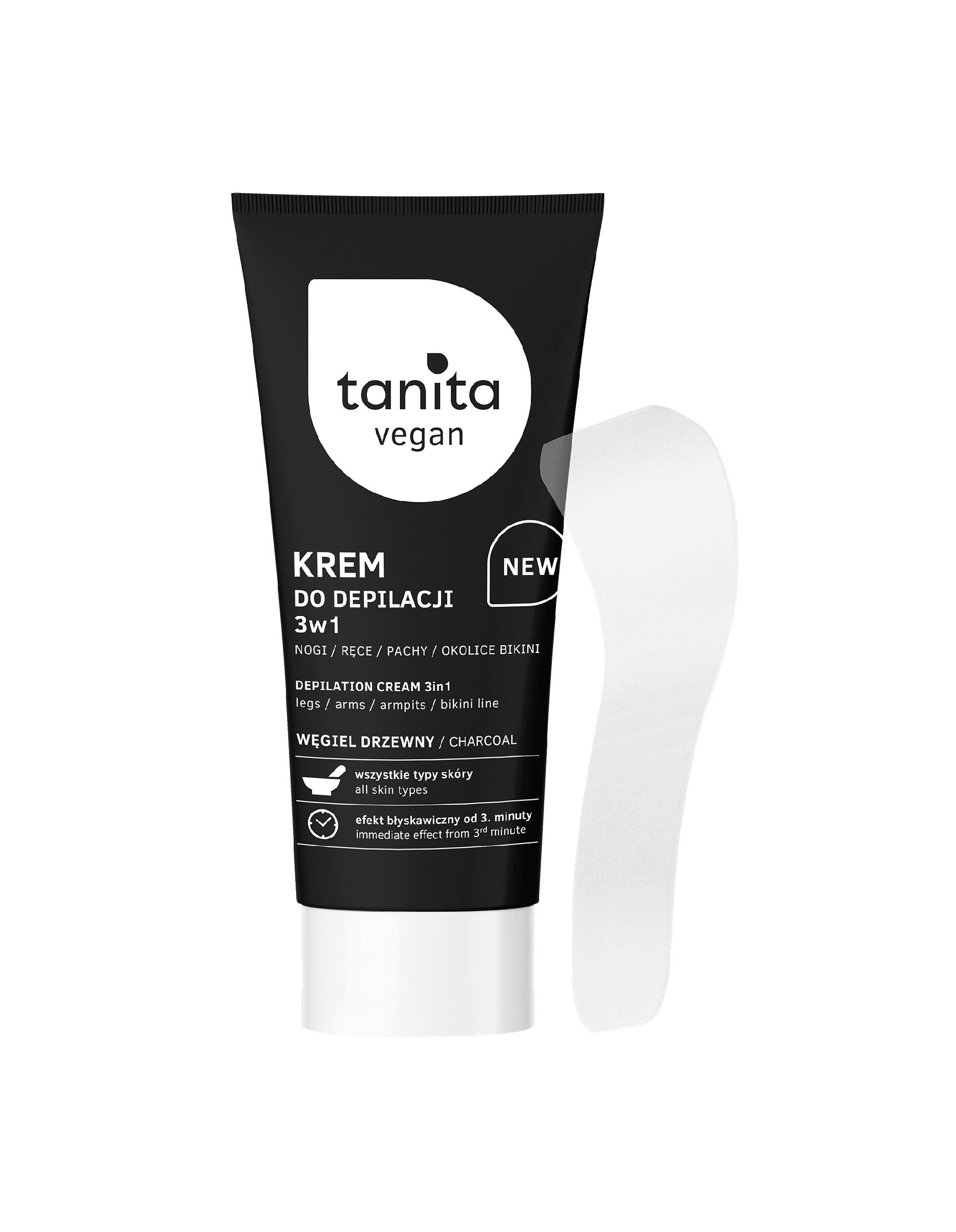 TANITA Vegan Body Depilatory Cream 3in1 with Charcoal 150ml | Vaistine1.lt