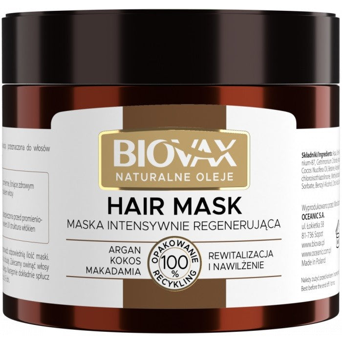 L'BIOTICA Biovax Hair Mask Intensively Regenerating Hair Mask - Natural Oils 250ml | Vaistine1.lt