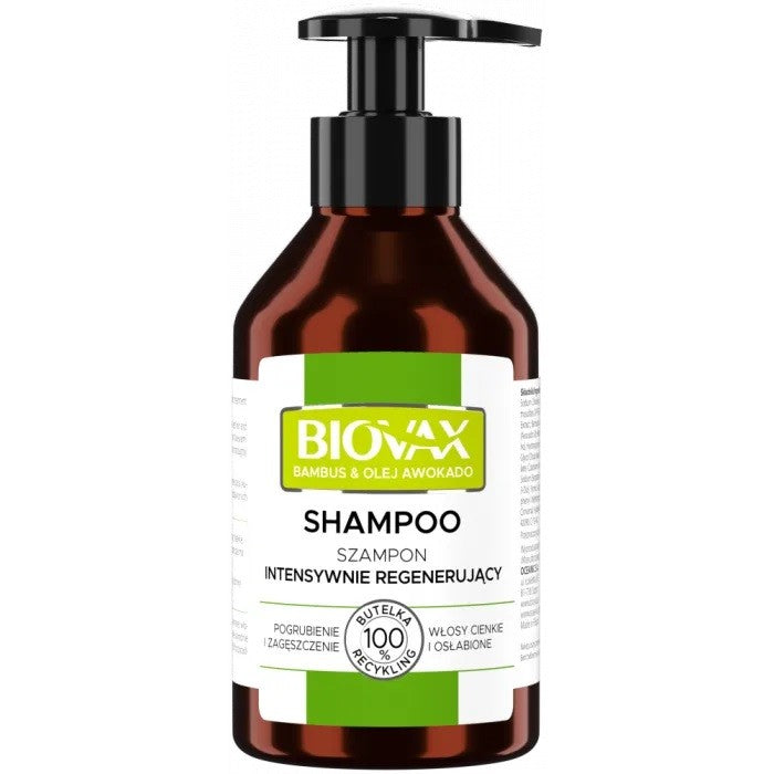 L'BIOTICA Biovax Intensively Regenerating Shampoo - Bamboo + Avocado Oil 200ml | Vaistine1.lt