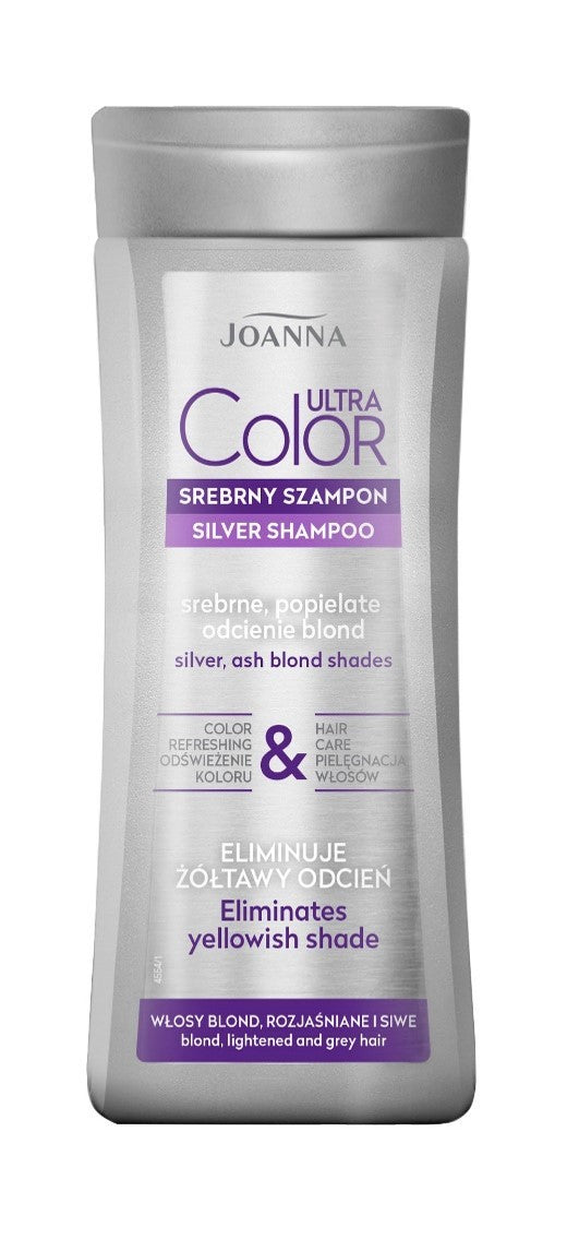 Joanna Ultra Color Silver Shampoo for hair eliminating yellowish tint - silver and ash shades of blonde 200ml | Vaistine1.lt