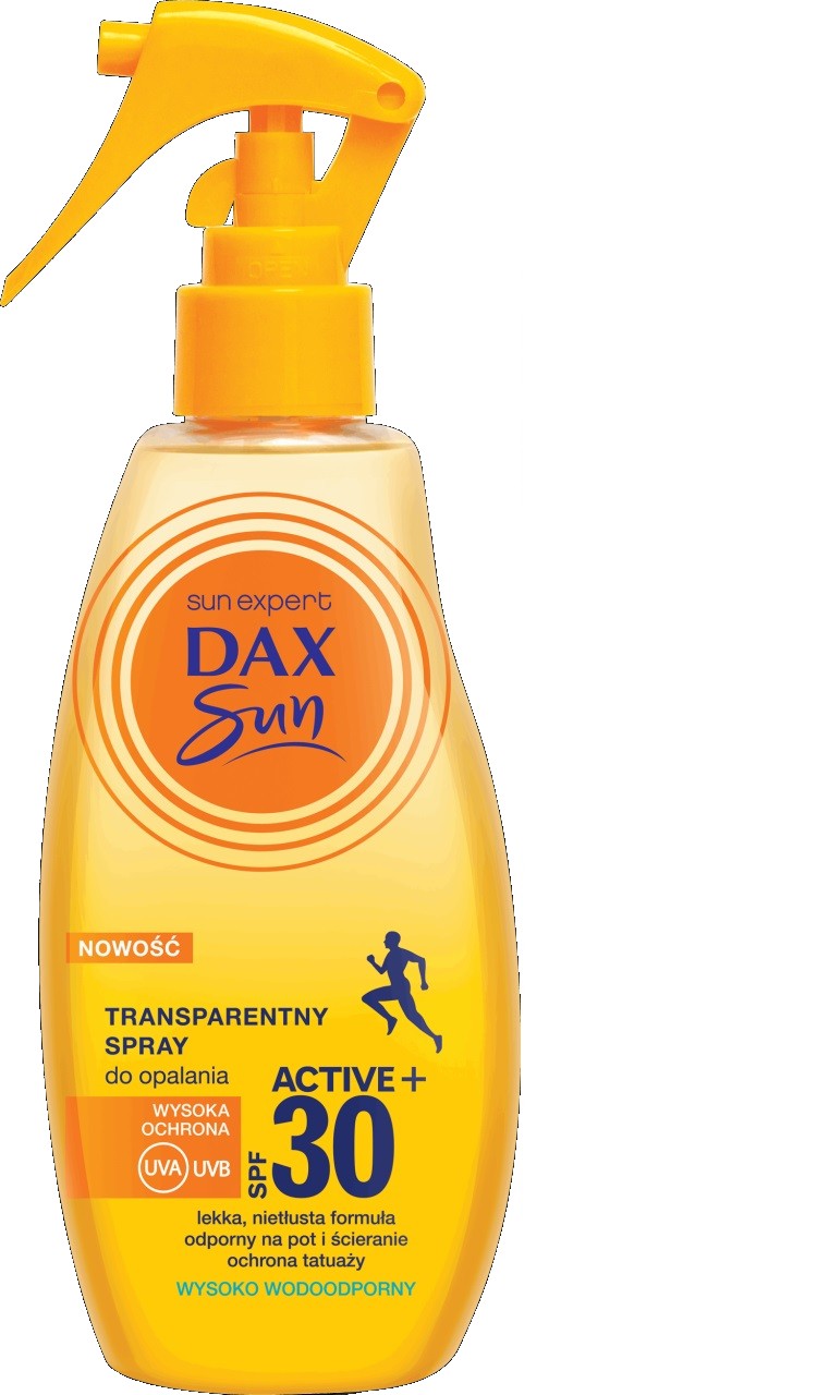 Dax Sun skaidrus Active+ SPF30 saulės apsaugos purškiklis | Vaistine1.lt