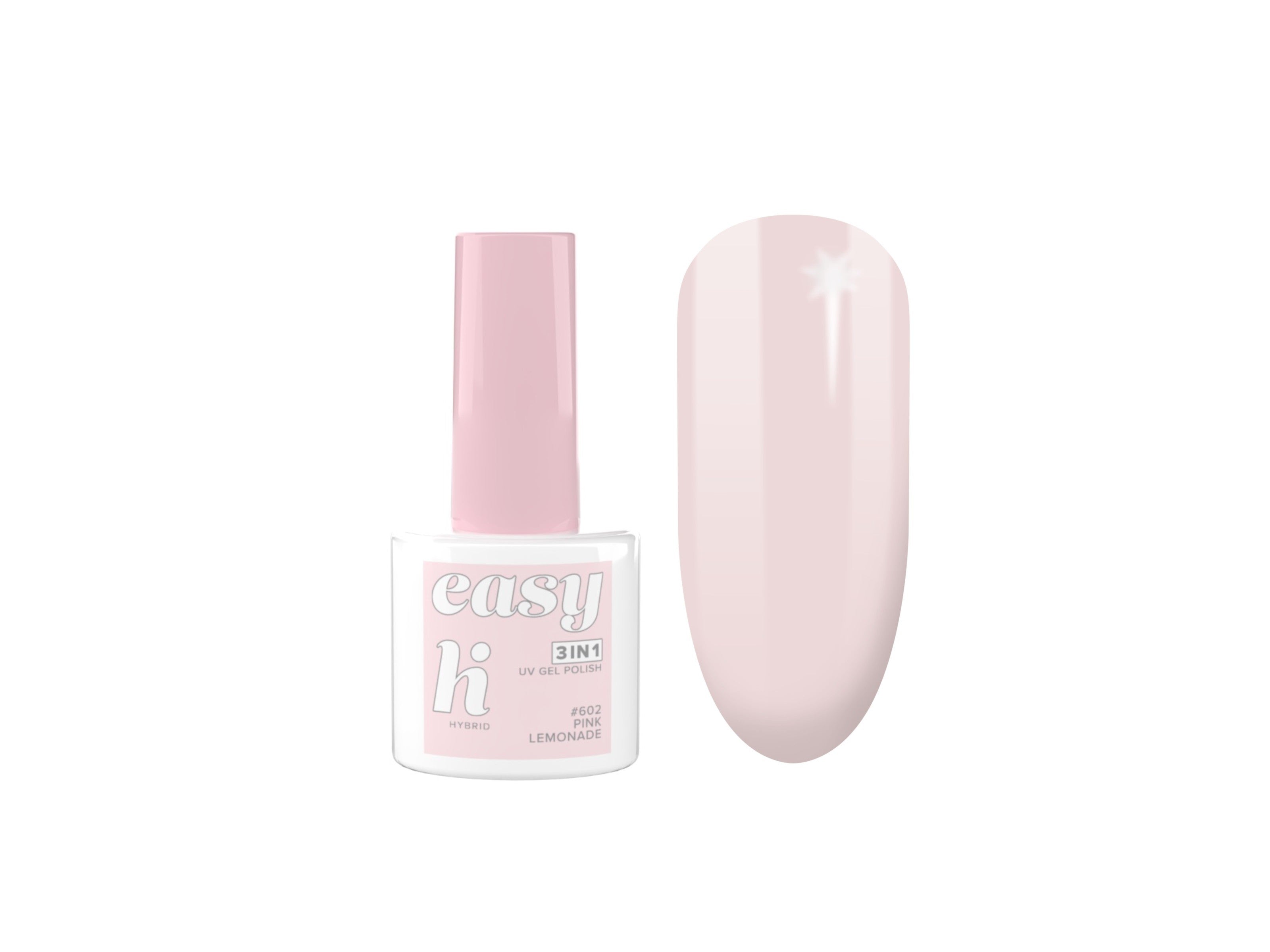 Hi Hybrid Hybrid Lacquer Easy 3in1 No. 602 Pink Lemonade 5ml | Vaistine1.lt