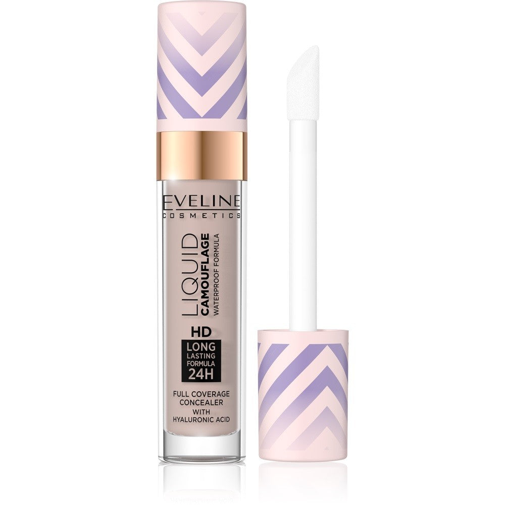 Eveline Liquid Camouflage Waterproof Concealer with hyaluronic acid no. 04 Light Almond 7.5ml | Vaistine1.lt