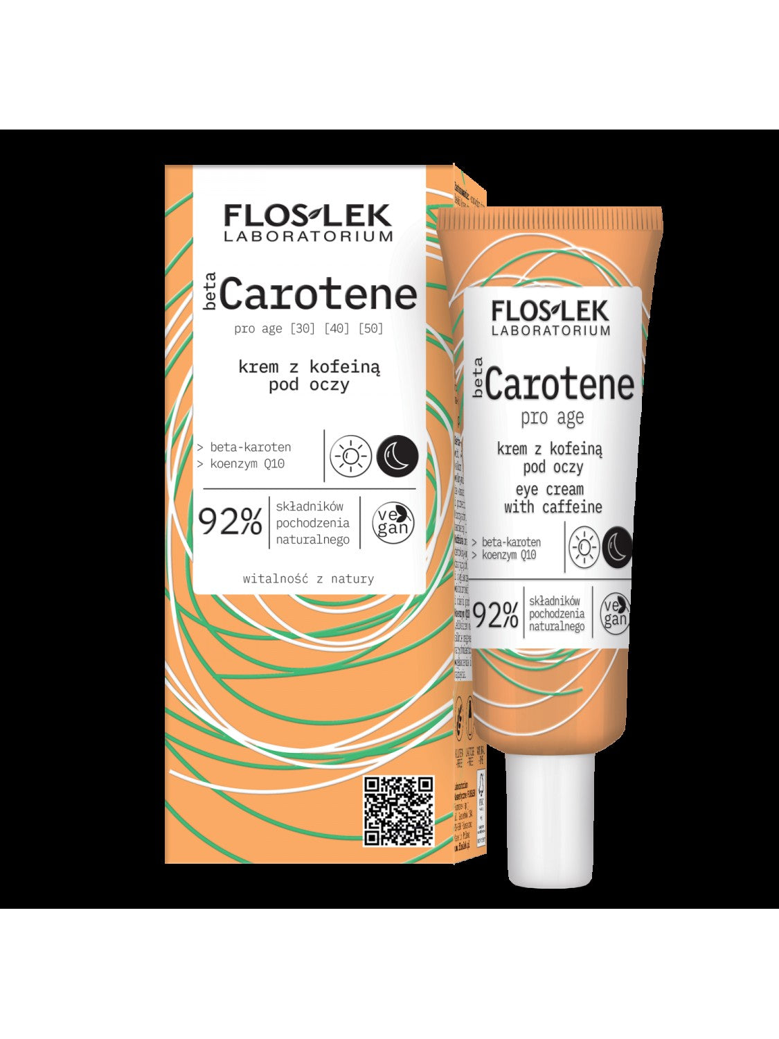 Floslek Beta Carotene Eye Cream with Caffeine for Day and Night 30ml | Vaistine1.lt