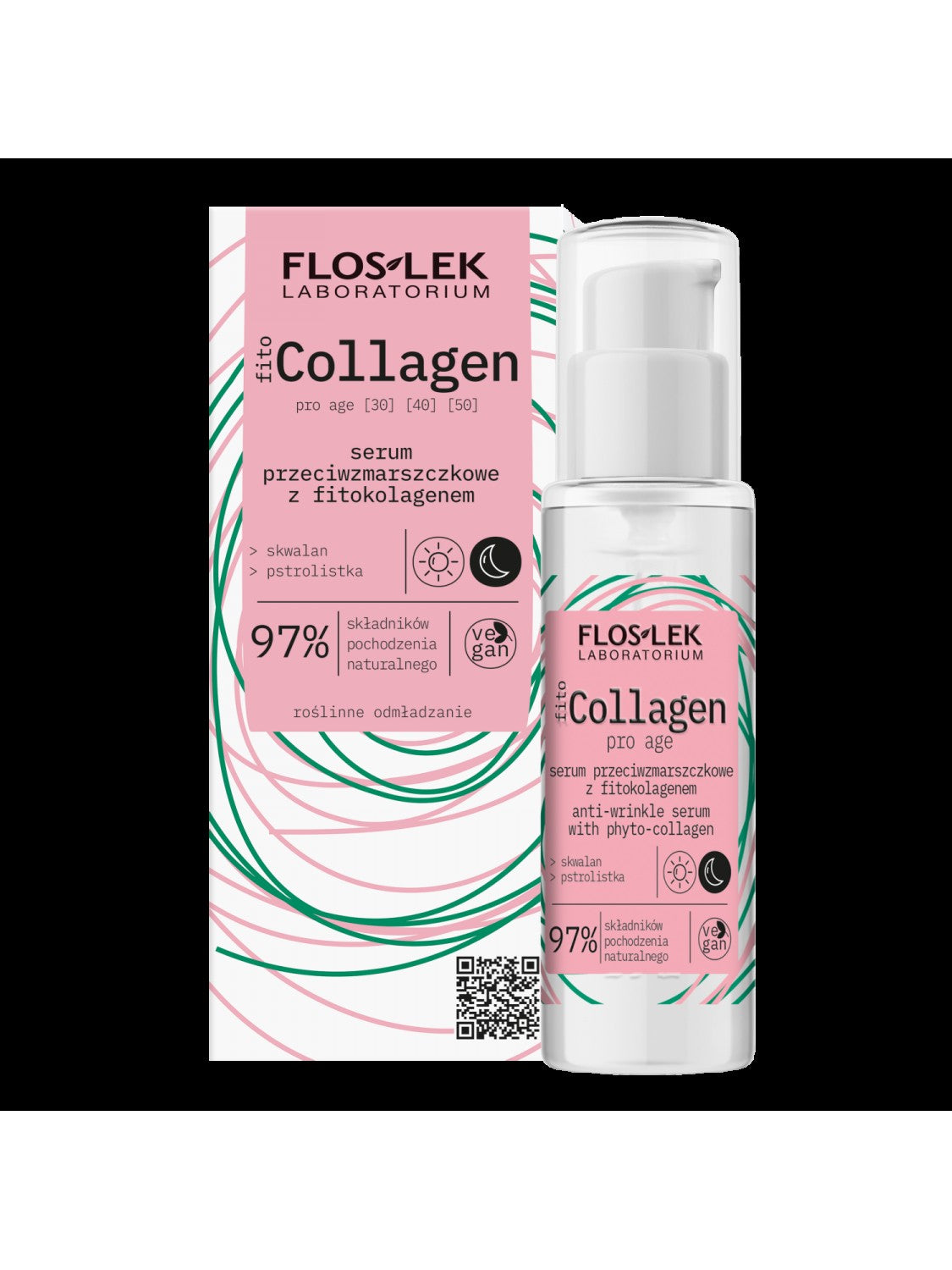 Floslek Fito Collagen Serum anti-wrinkle with phytocollagen for day and night 30ml | Vaistine1.lt