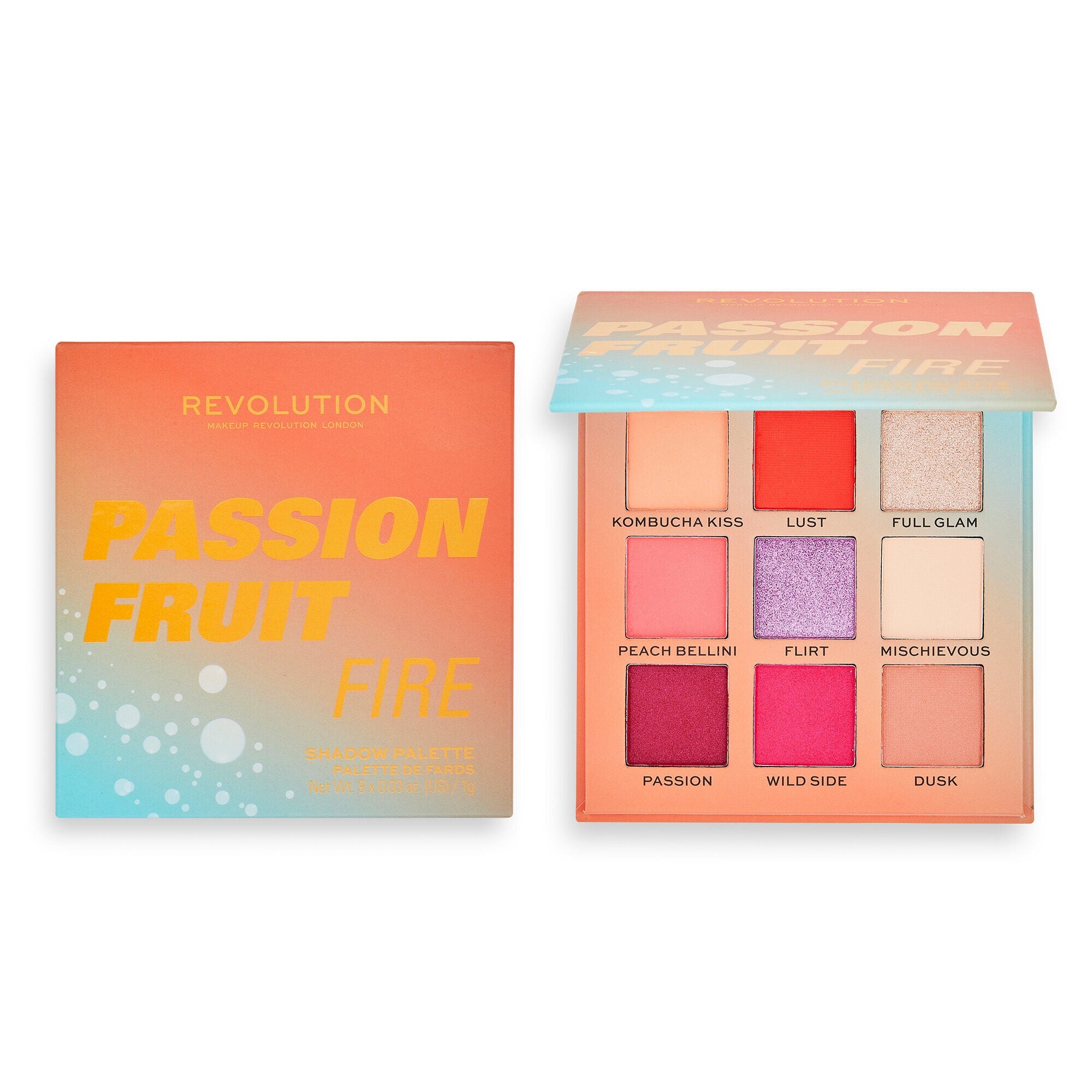 Makeup Revolution Hot Shot Eyeshadow Palette Passion Fruit Fire (9) 1pc | Vaistine1.lt