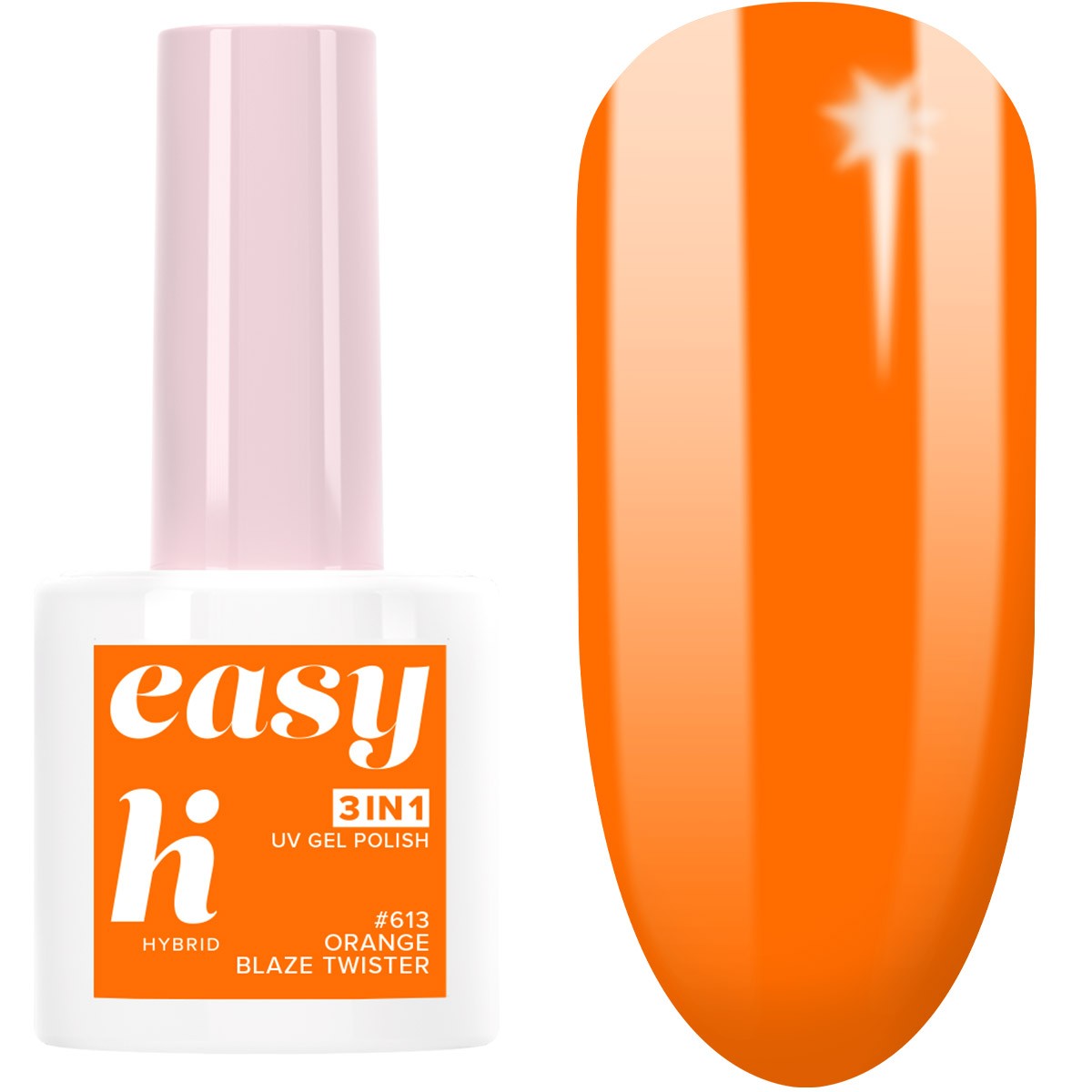 Hi Hybrid Hybrid Lacquer Easy 3in1 Lunapark #613 Orange Blaze Twister 5ml | Vaistine1.lt