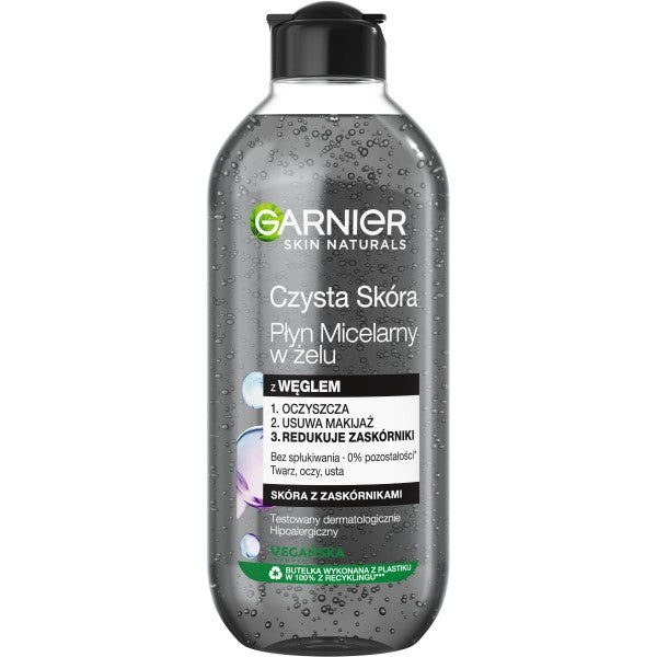 Garnier Skin Naturals Pure Skin Micellar Gel with Charcoal - skin with blackheads 400ml | Vaistine1.lt