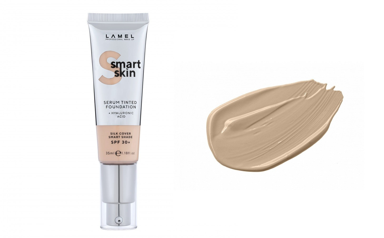 LAMEL Smart Skin Serum Tinted Foundation Moisturizing Foundation with Hyaluronic Acid No. 404 Sand 35ml | Vaistine1.lt