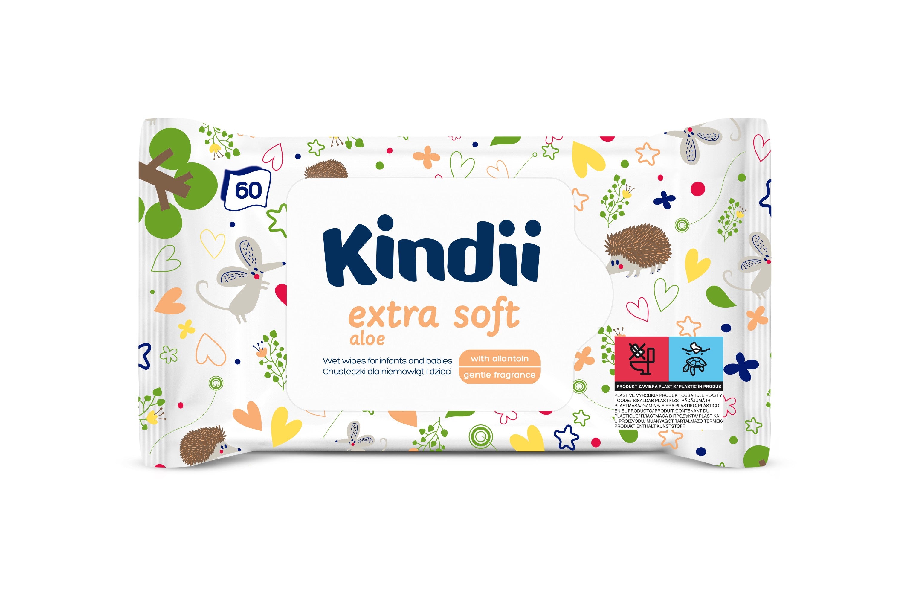 HARPER Kindii Extra Soft Aloe Wipes 60 | Vaistine1.lt