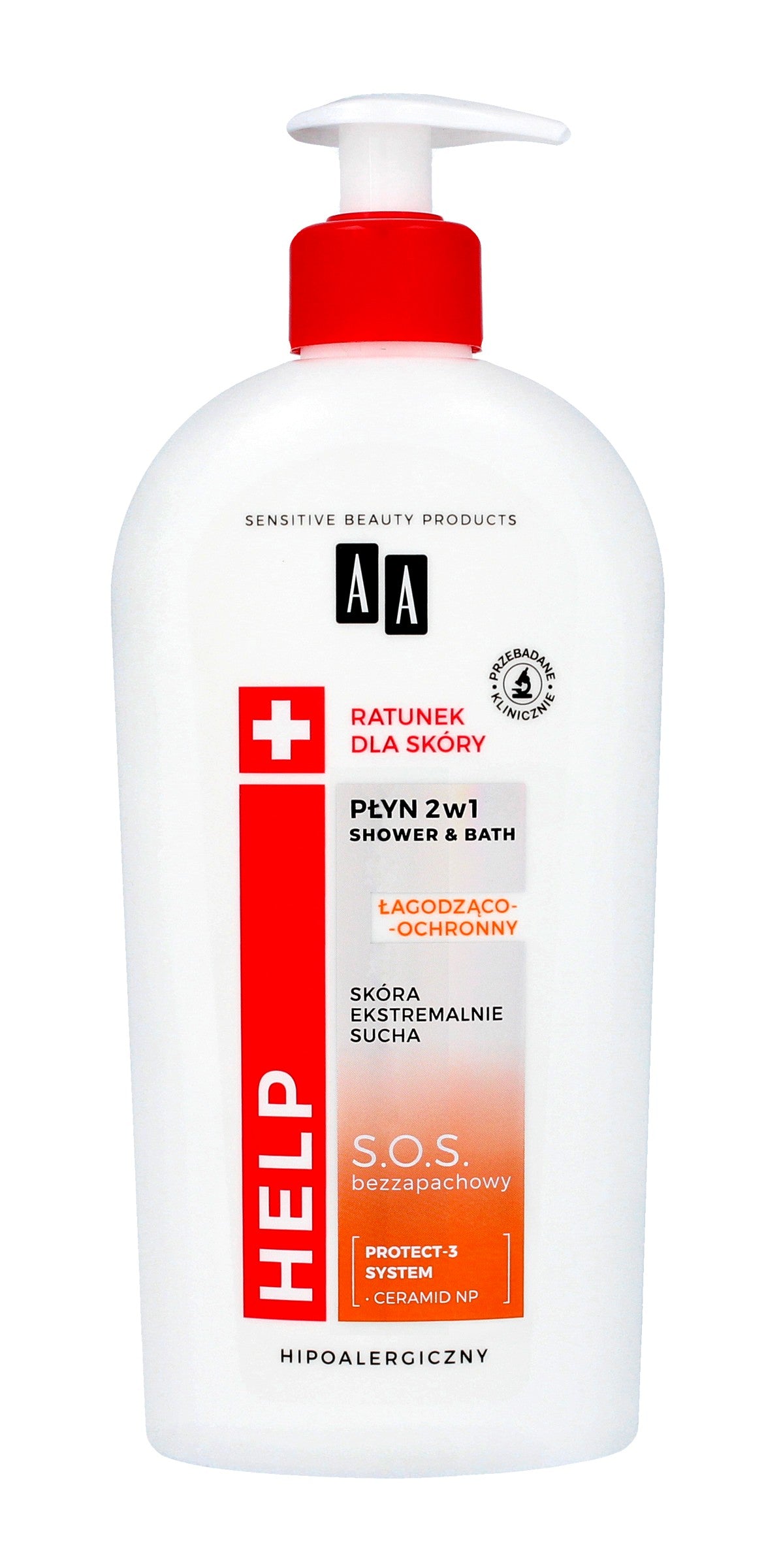 AA HELP Bath and Shower Liquid 2in1 Soothing-Protective S.O.S. 400ml | Vaistine1.lt