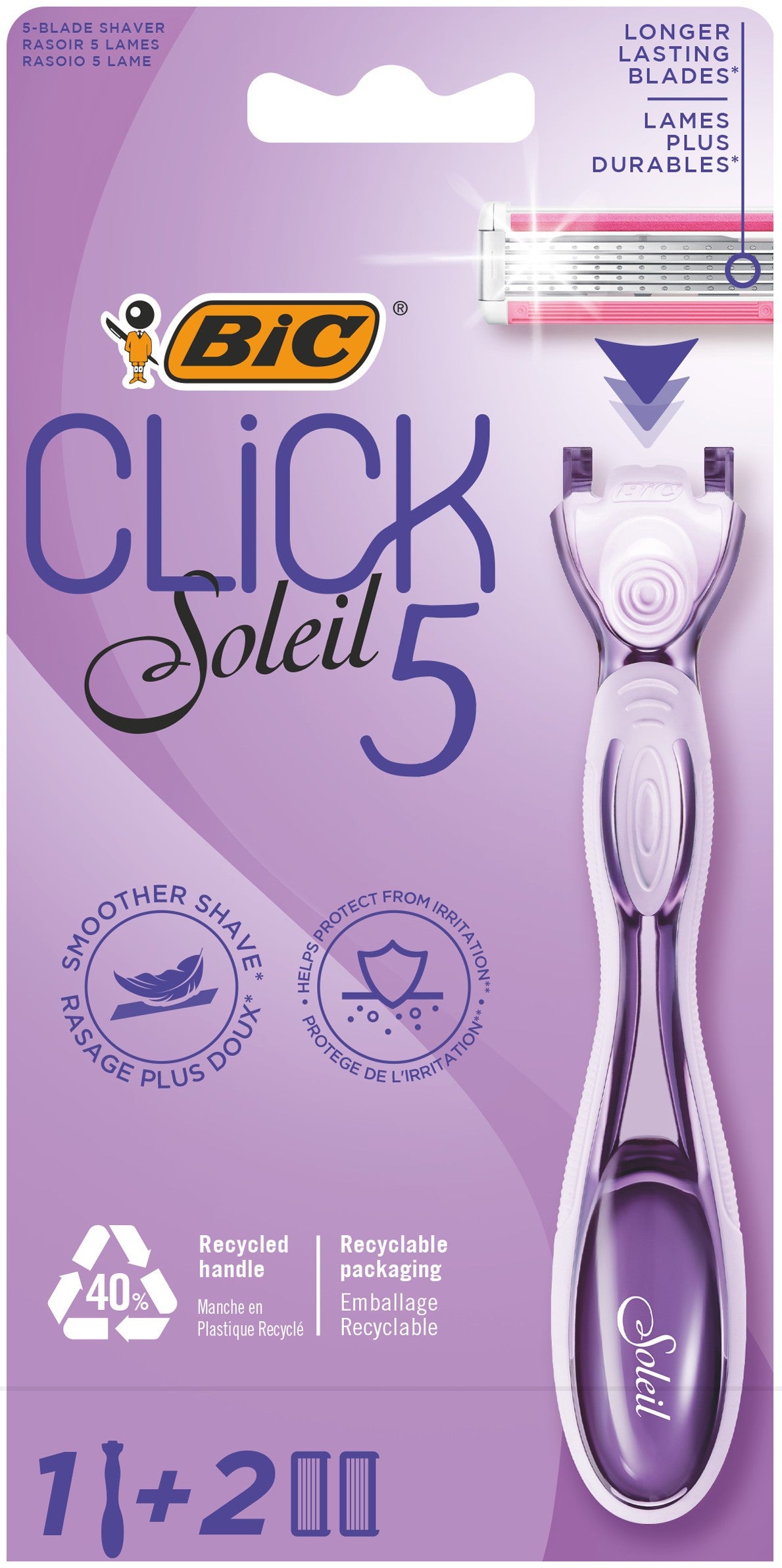 Bic System Women's Shaving Razor Click Soleil 5 1 piece. | Vaistine1.lt