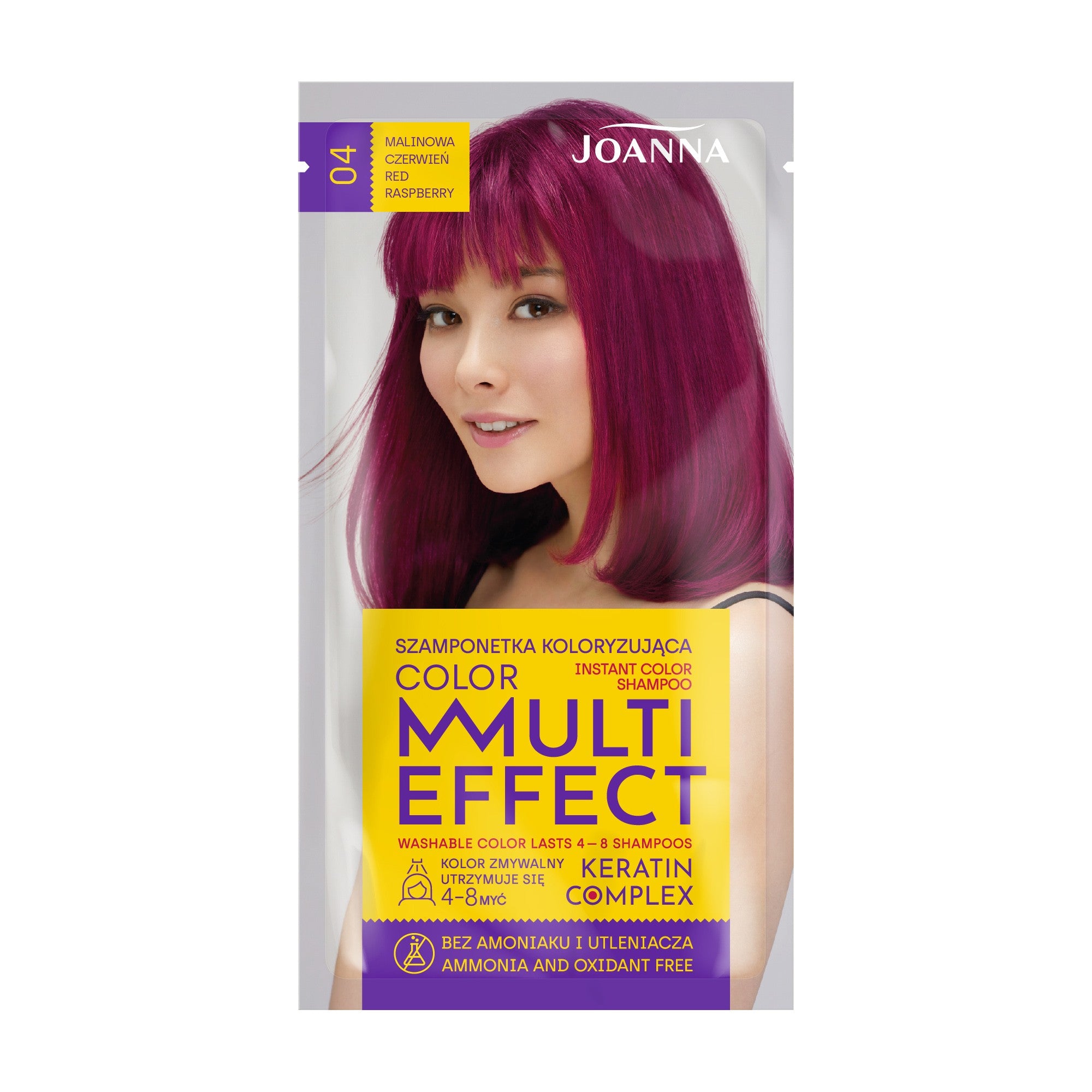 Joanna Multi Effect Color Keratin Complex Hair Dye - 04 Raspberry Red 35g | Vaistine1.lt