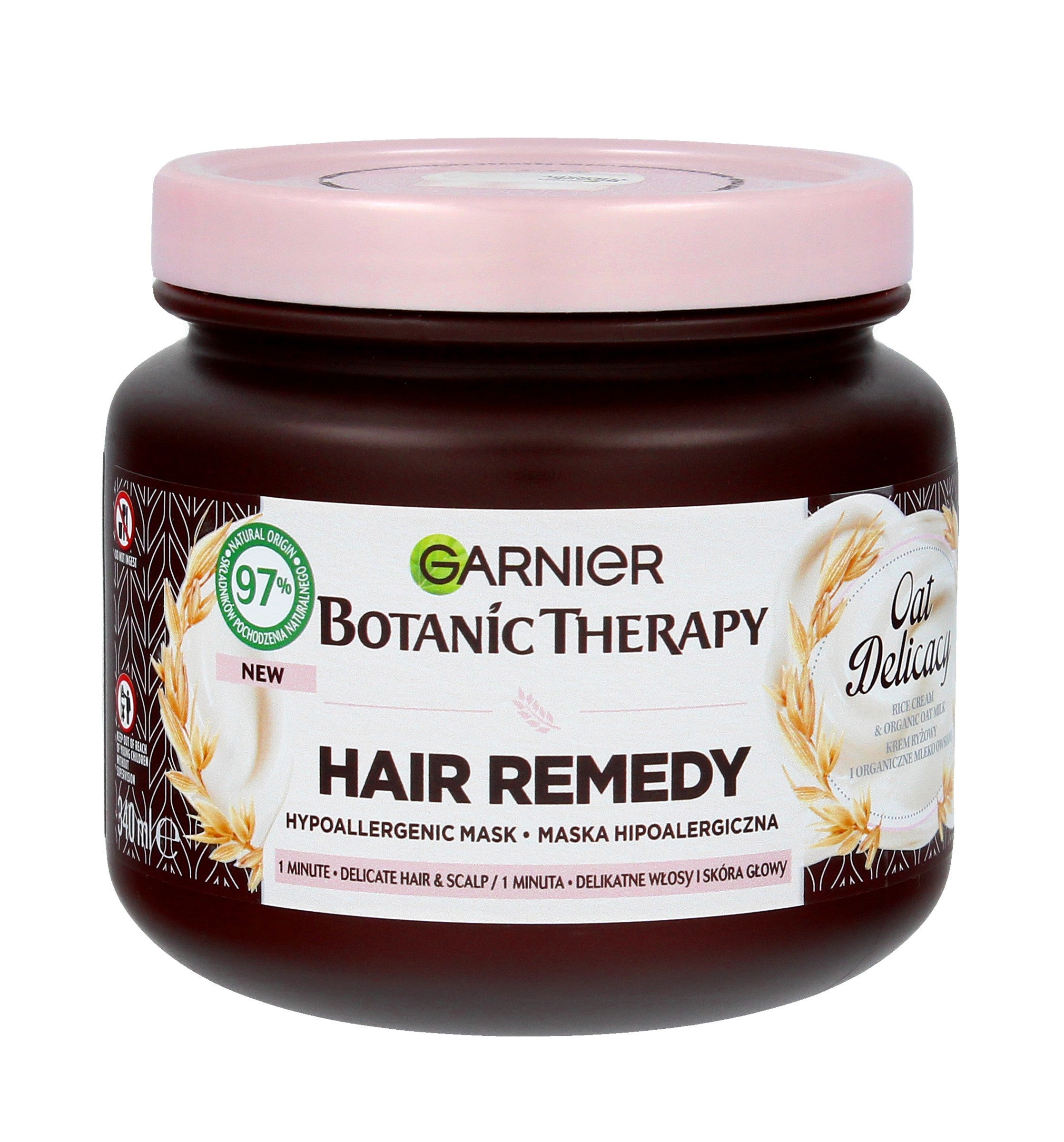 Garnier Botanic Therapy Hypoallergenic Hair Mask for delicate hair with oat milk and rice cream 340ml | Vaistine1.lt