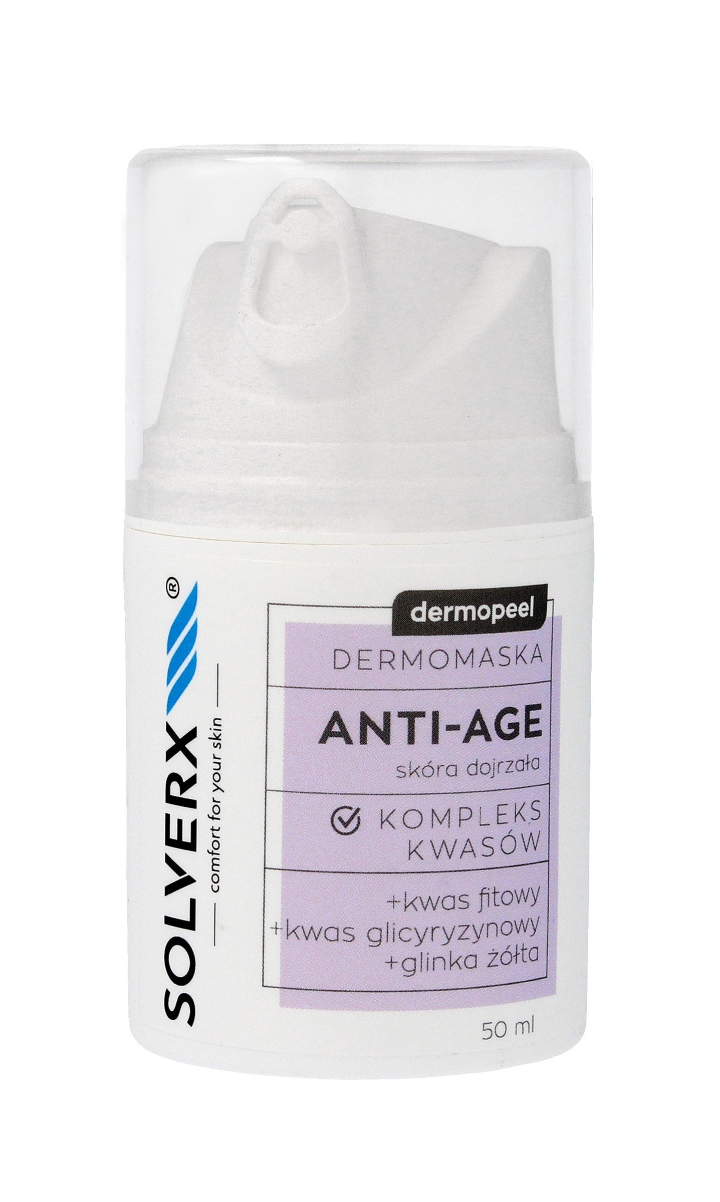 SOLVERX Dermopeel Anti-Age Dermomask su rūgščių kompleksu - | Vaistine1.lt