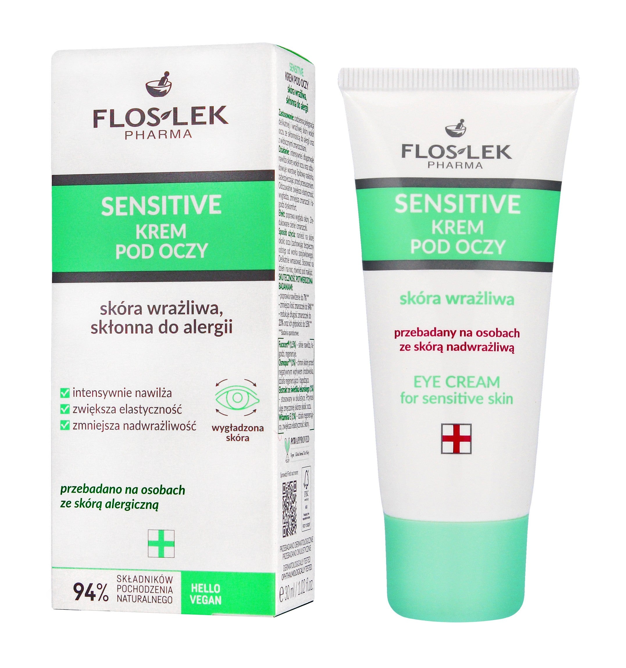 FLOSLEK Pharma Sensitive Eye Cream for Sensitive Skin 30ml | Vaistine1.lt