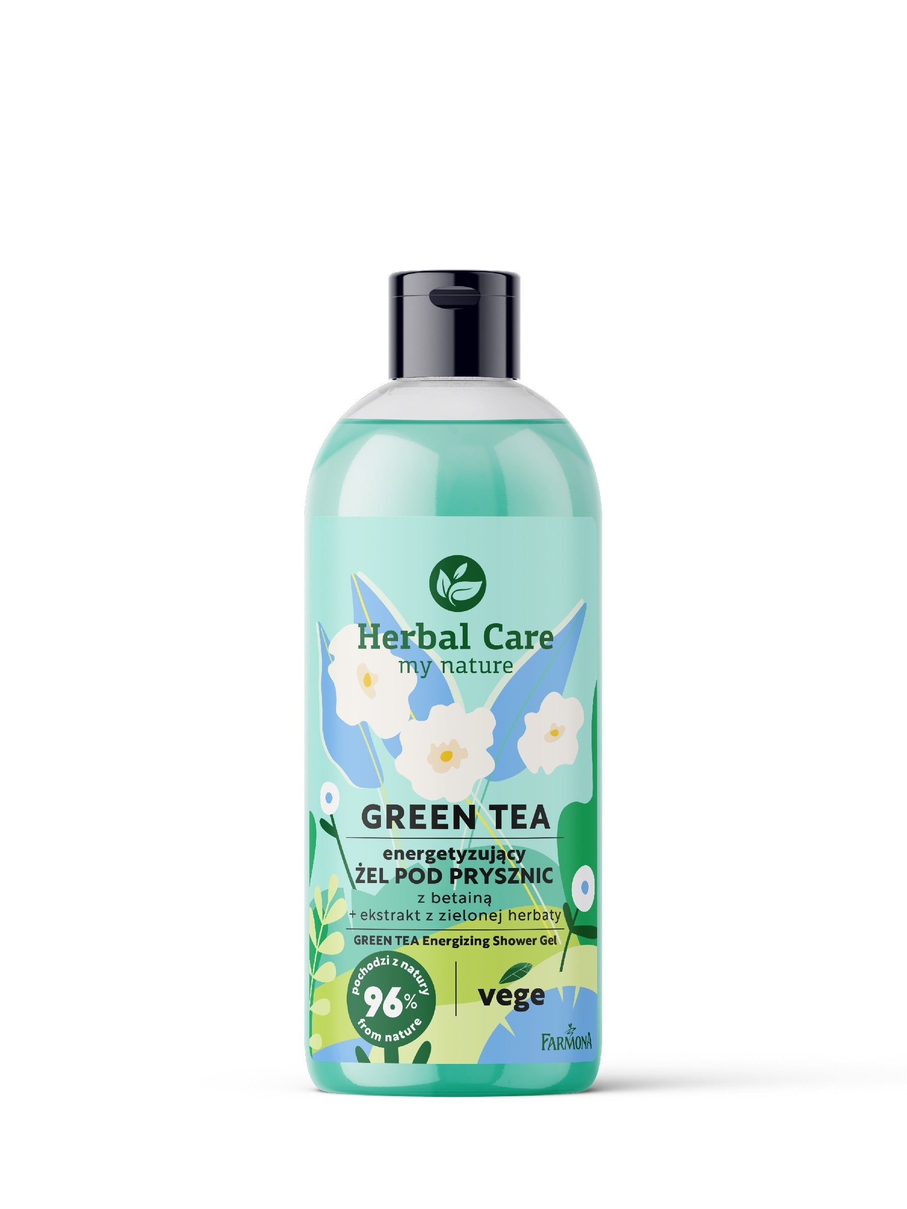 FARMONA Herbal Care Energizing Shower Gel with Betaine - GREEN TEA 500ml | Vaistine1.lt