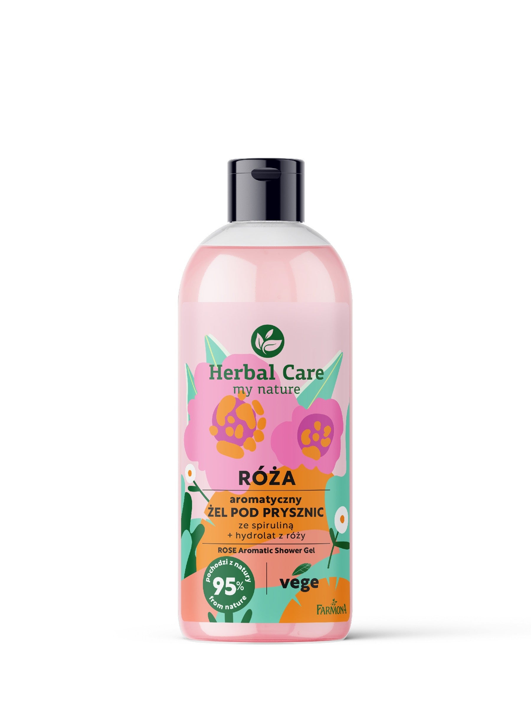 FARMONA Herbal Care Aromatic Shower Gel with Spirulina - ROSE 500ml | Vaistine1.lt