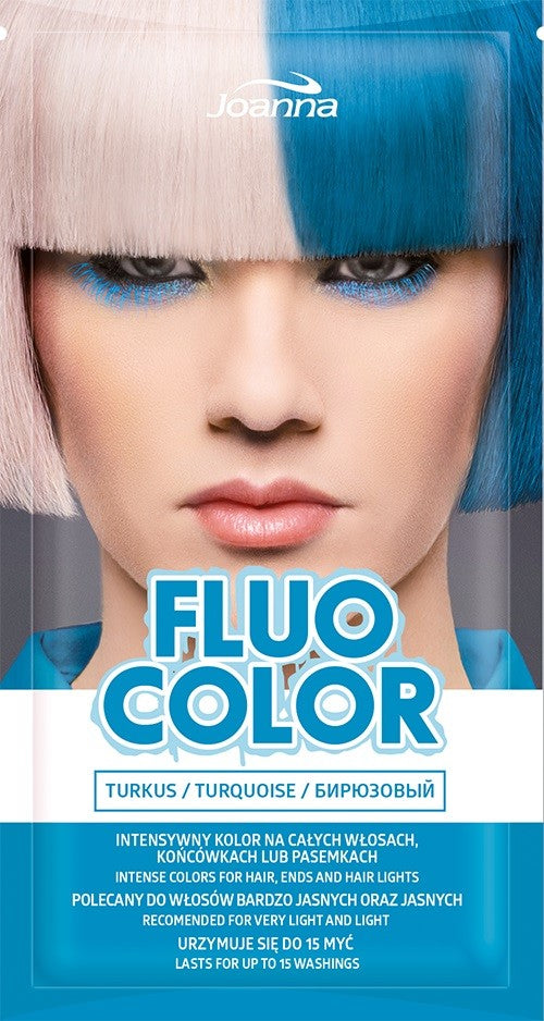 Joanna Fluo Color Coloring Shampoo in a sachet - Turquoise 35g | Vaistine1.lt