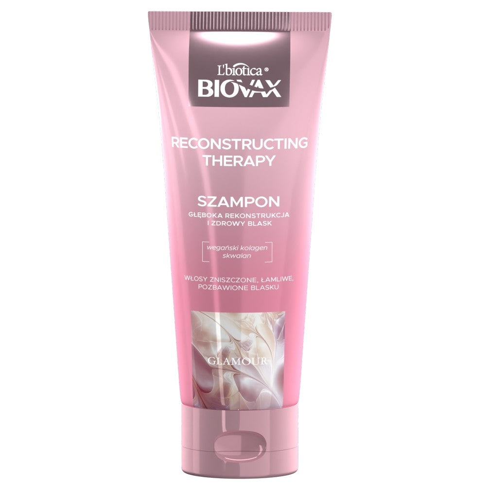 L'BIOTICA Biovax Glamour Reconstructing Therapy Shampoo - for damaged, brittle, and dull hair 200ml | Vaistine1.lt