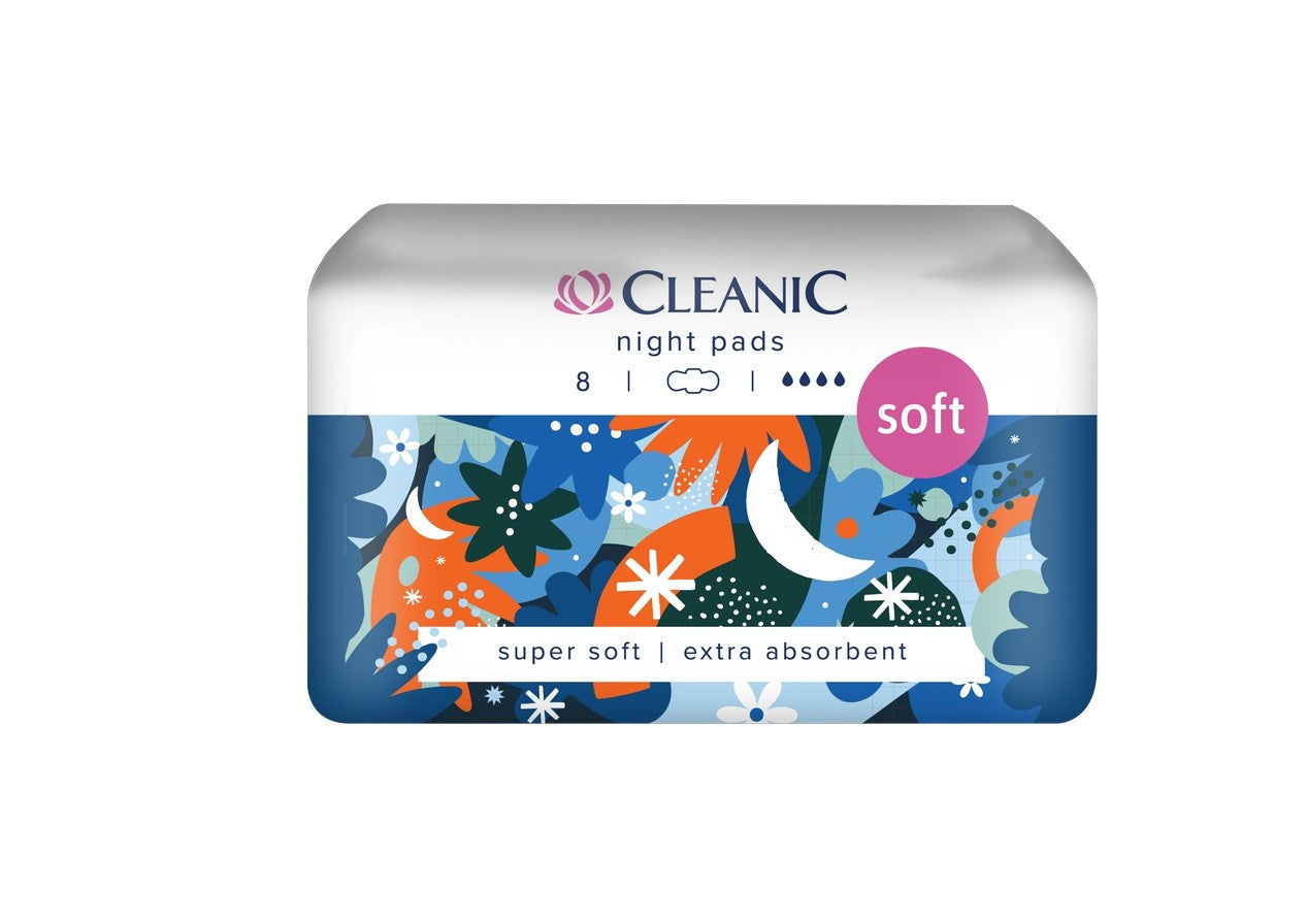 CLEANIC Soft sanitary pads - for night 1 pack - 8 pieces | Vaistine1.lt