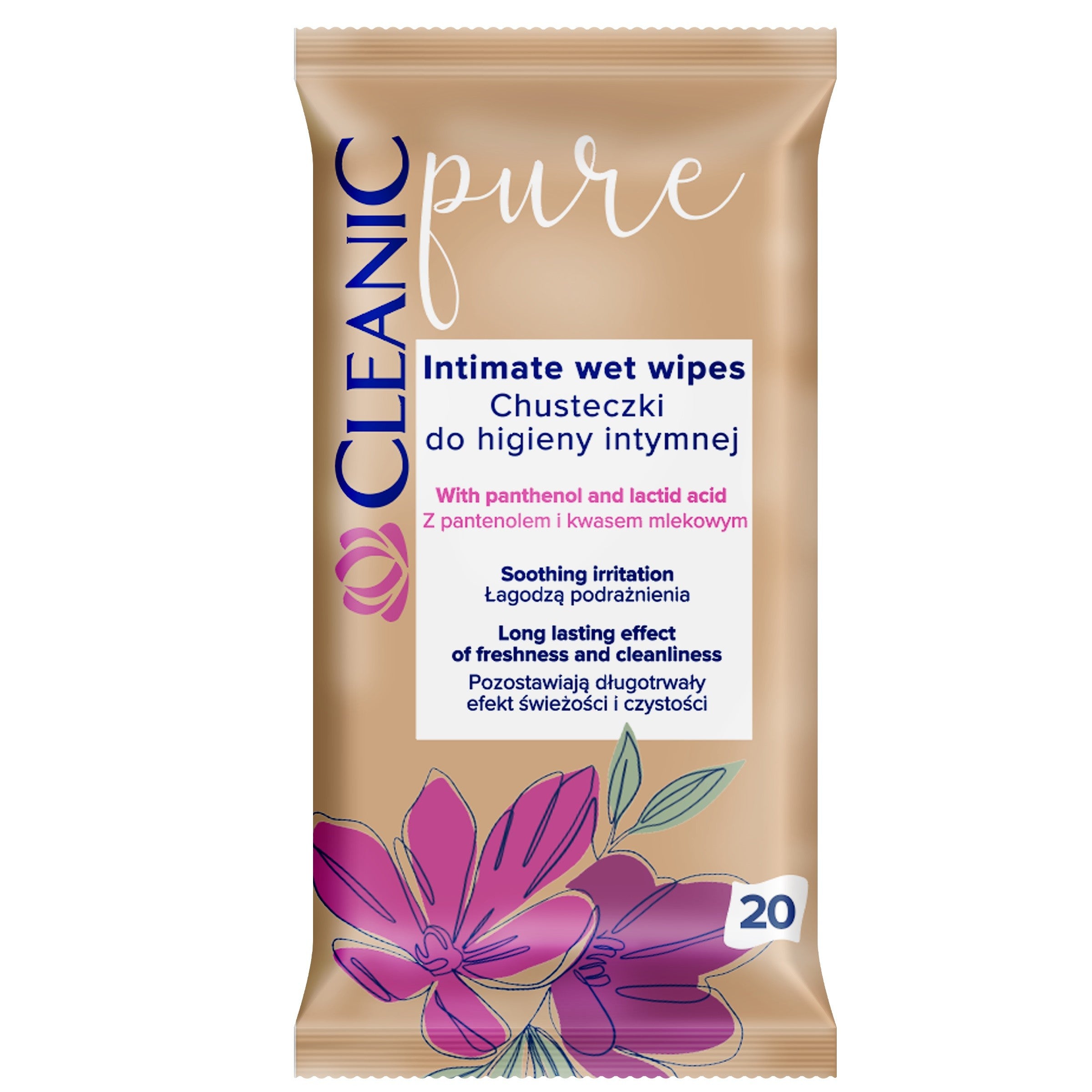 CLEANIC Intimate Hygiene Wipes Pure 1 pack - 20 pieces | Vaistine1.lt