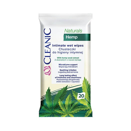 CLEANIC Intimate Hygiene Wipes Naturals Hemp 1 pack - 20 pieces | Vaistine1.lt