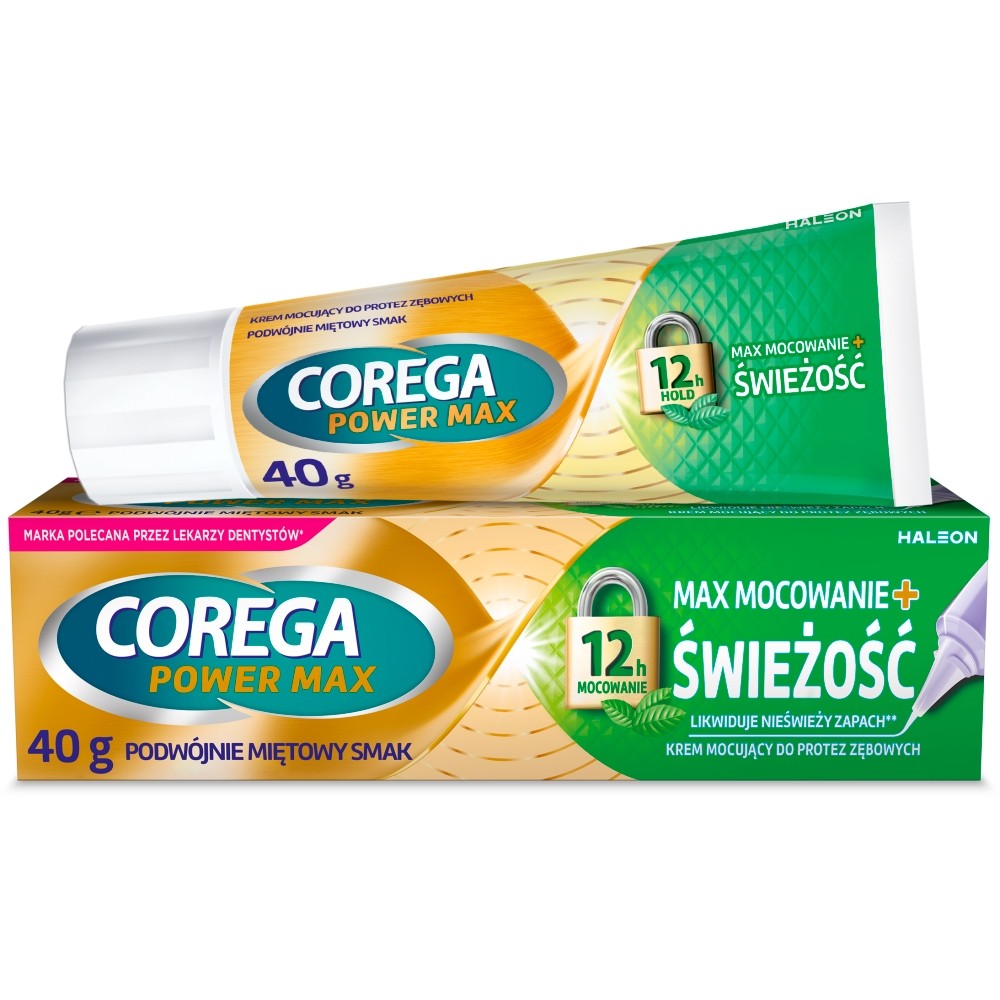 COREGA Power Max Denture Adhesive Cream Max Hold + Freshness 40 g | Vaistine1.lt