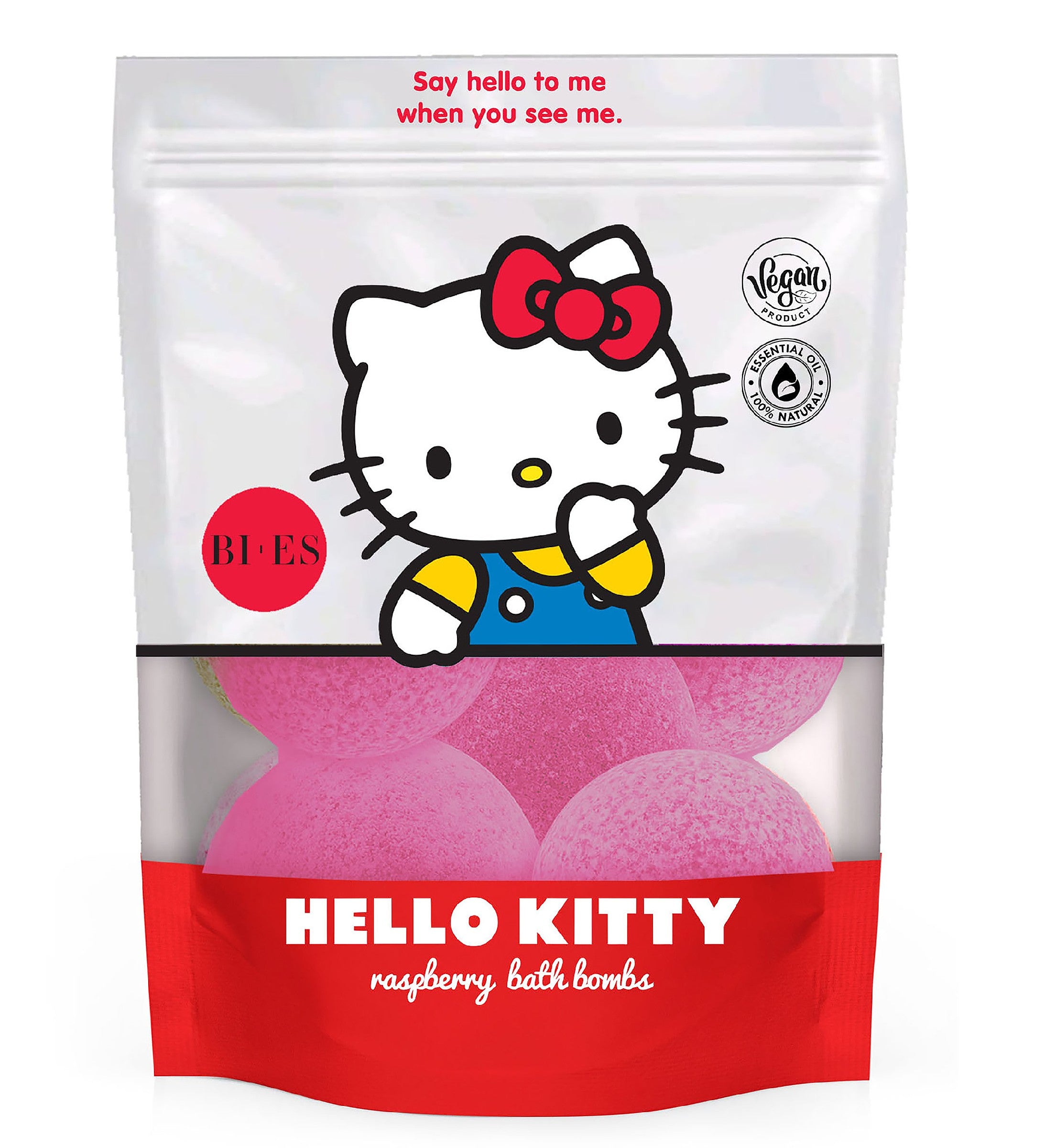 BI-ES Kids Effervescent Bath Balls Kello Kitty - Raspberry 1op. | Vaistine1.lt